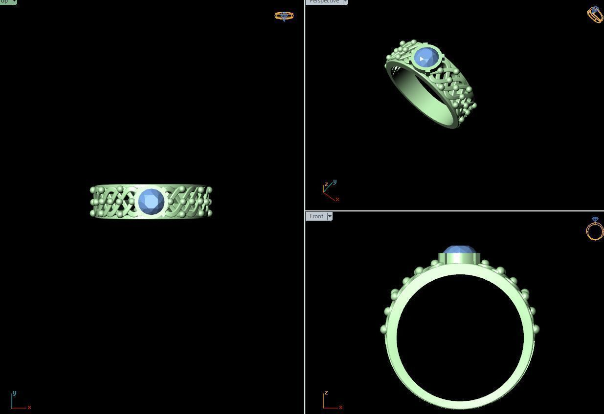 50 SINGLE STONE RING CLOSE SETTING  3D print model_44