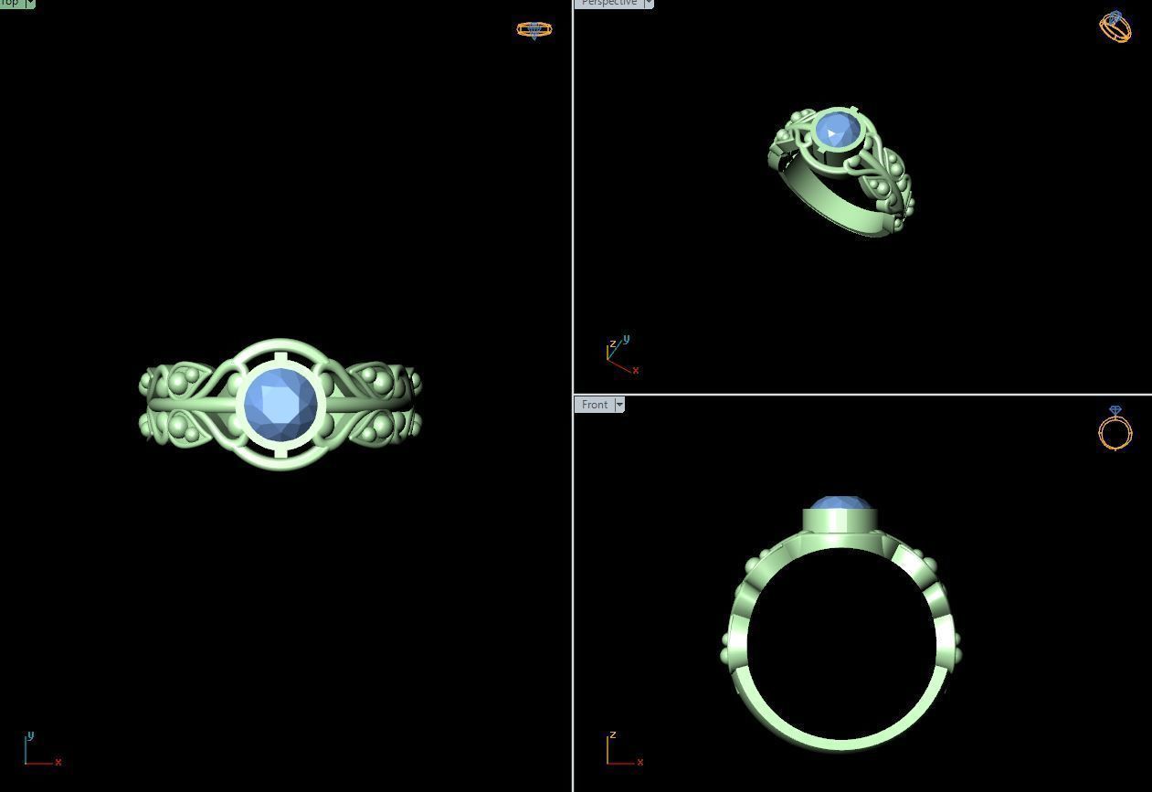 50 SINGLE STONE RING CLOSE SETTING  3D print model_14