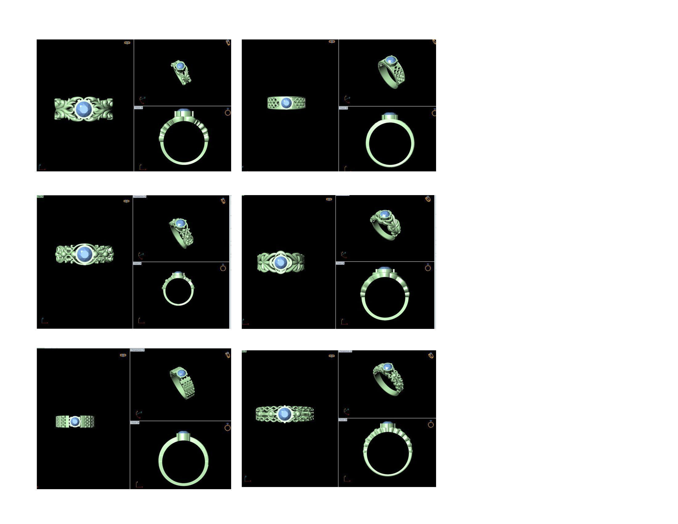50 SINGLE STONE RING CLOSE SETTING  3D print model_5