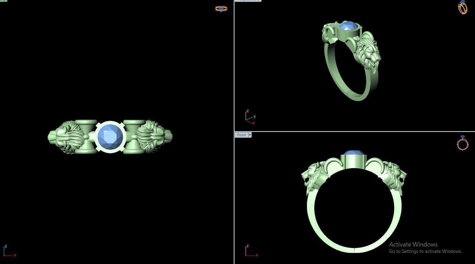 50 SINGLE STONE RING CLOSE SETTING  3D print model_54