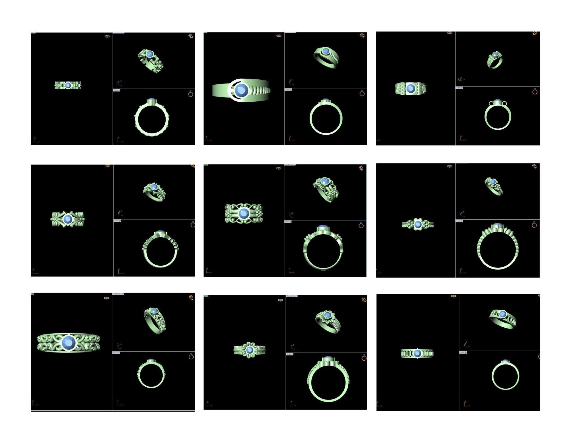 50 SINGLE STONE RING CLOSE SETTING  3D print model_3