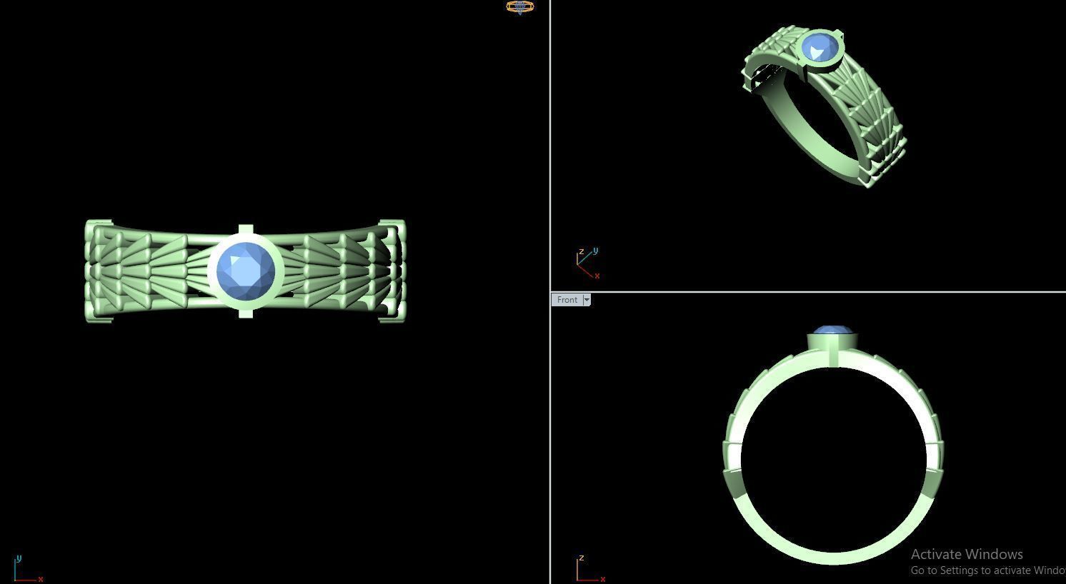 50 SINGLE STONE RING CLOSE SETTING  3D print model_9