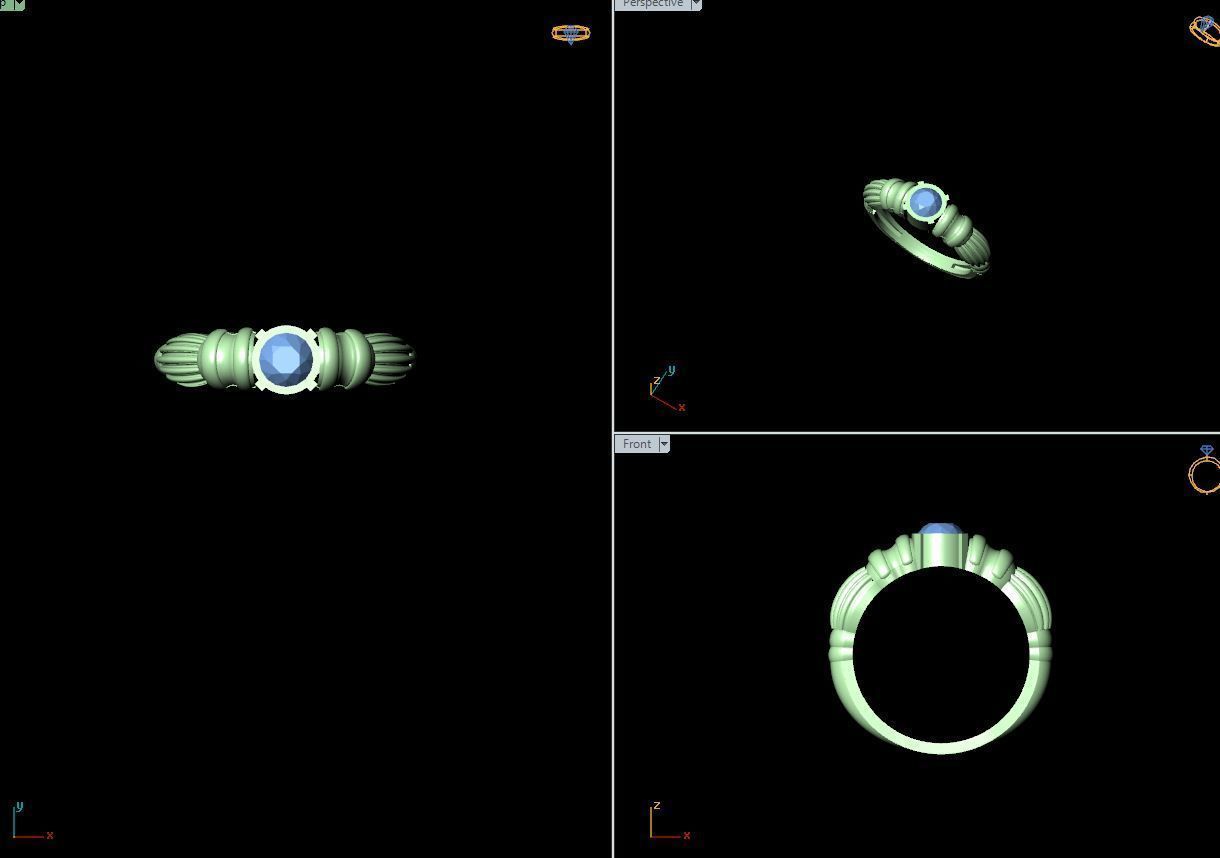 50 SINGLE STONE RING CLOSE SETTING  3D print model_6