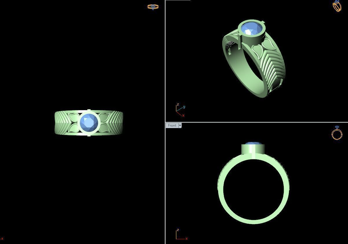 50 SINGLE STONE RING CLOSE SETTING  3D print model_13