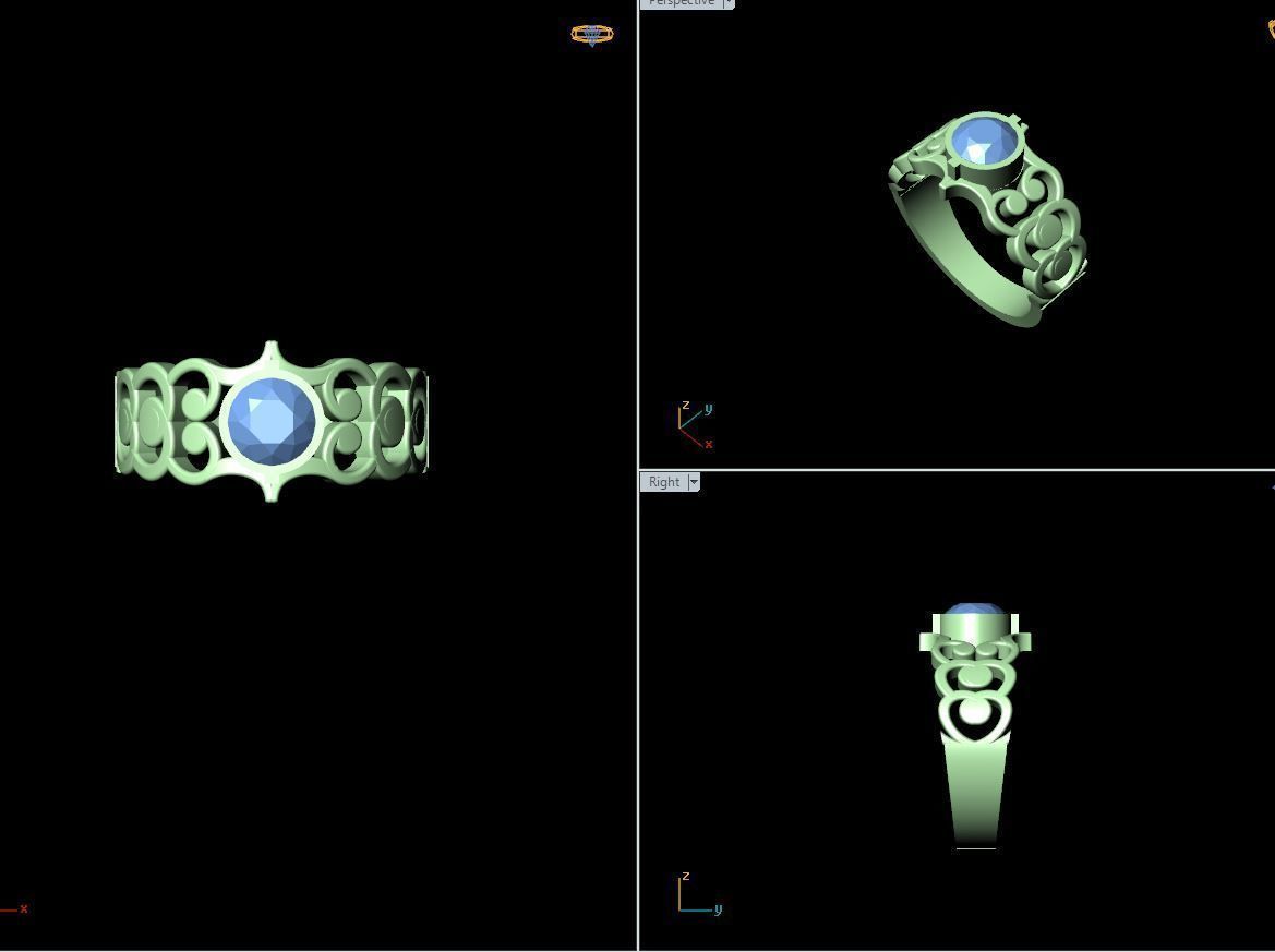 50 SINGLE STONE RING CLOSE SETTING  3D print model_25