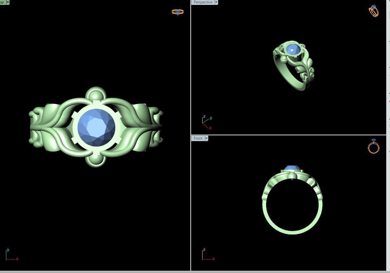 50 SINGLE STONE RING CLOSE SETTING  3D print model_20