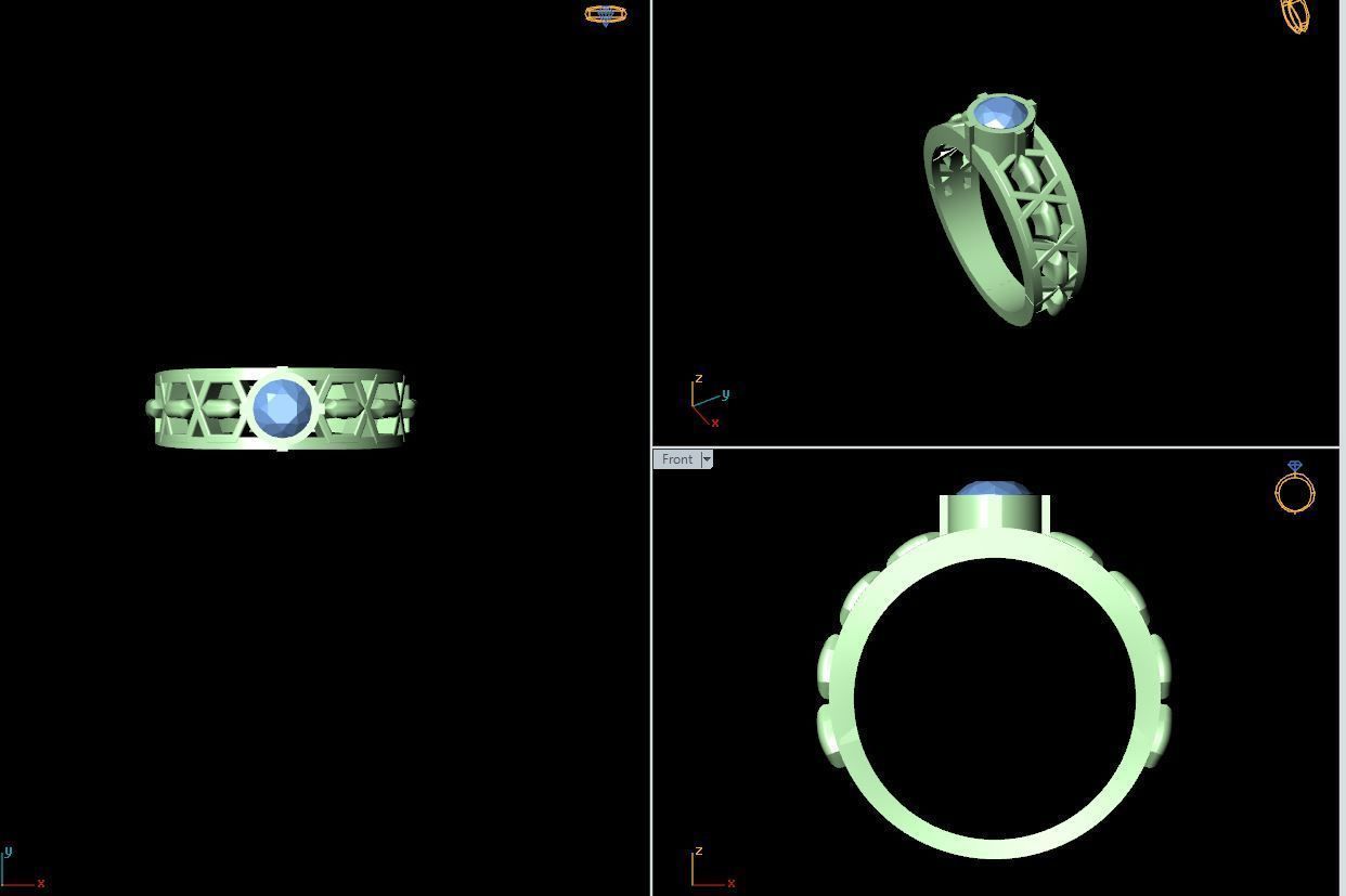 50 SINGLE STONE RING CLOSE SETTING  3D print model_37