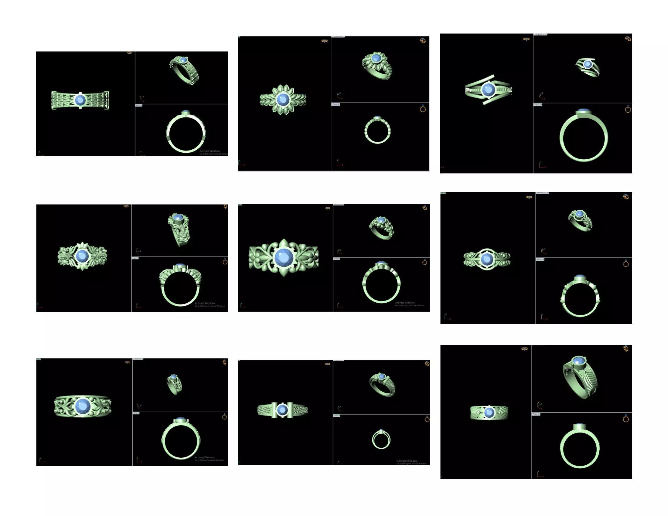 50 SINGLE STONE RING CLOSE SETTING  3D print model_0