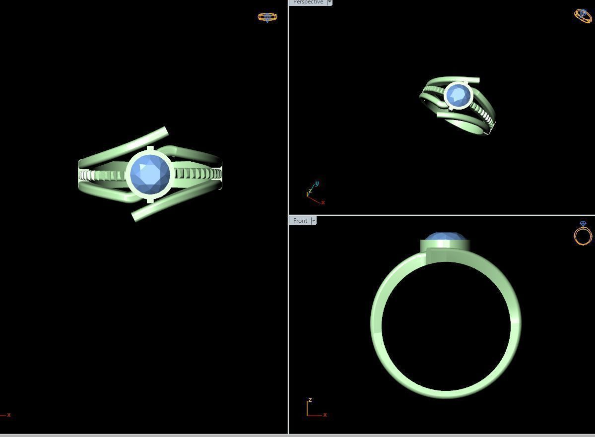50 SINGLE STONE RING CLOSE SETTING  3D print model_15