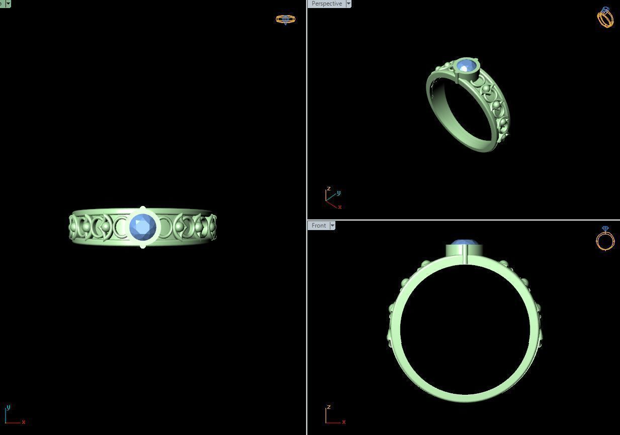 50 SINGLE STONE RING CLOSE SETTING  3D print model_23