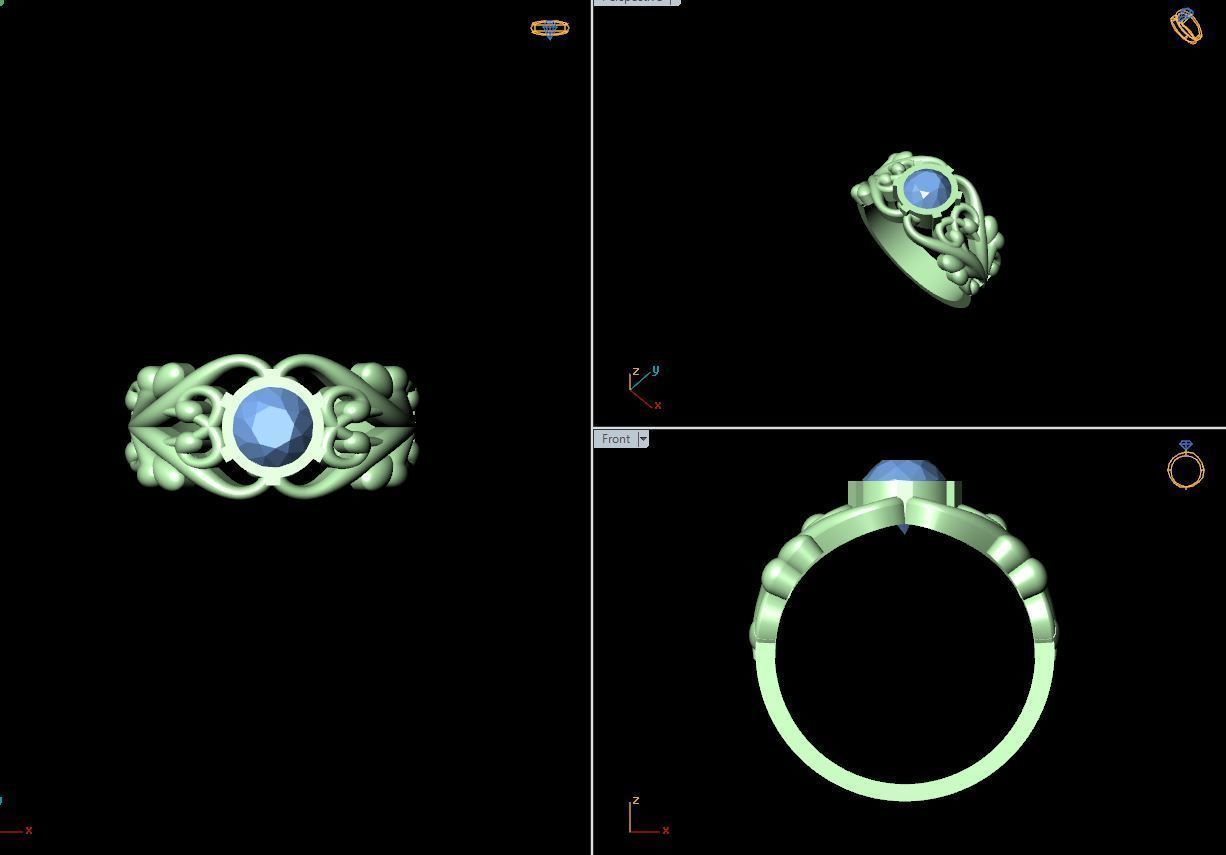 50 SINGLE STONE RING CLOSE SETTING  3D print model_22