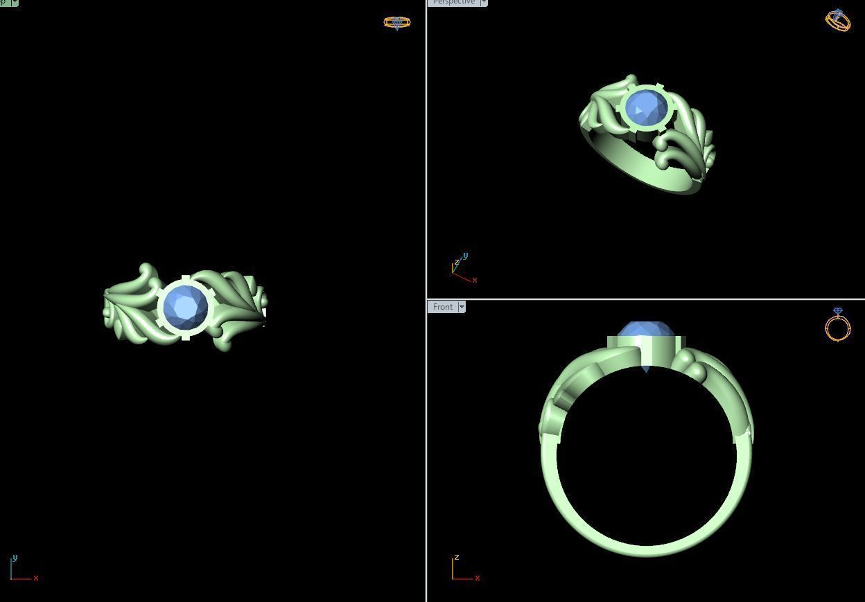 50 SINGLE STONE RING CLOSE SETTING  3D print model_21