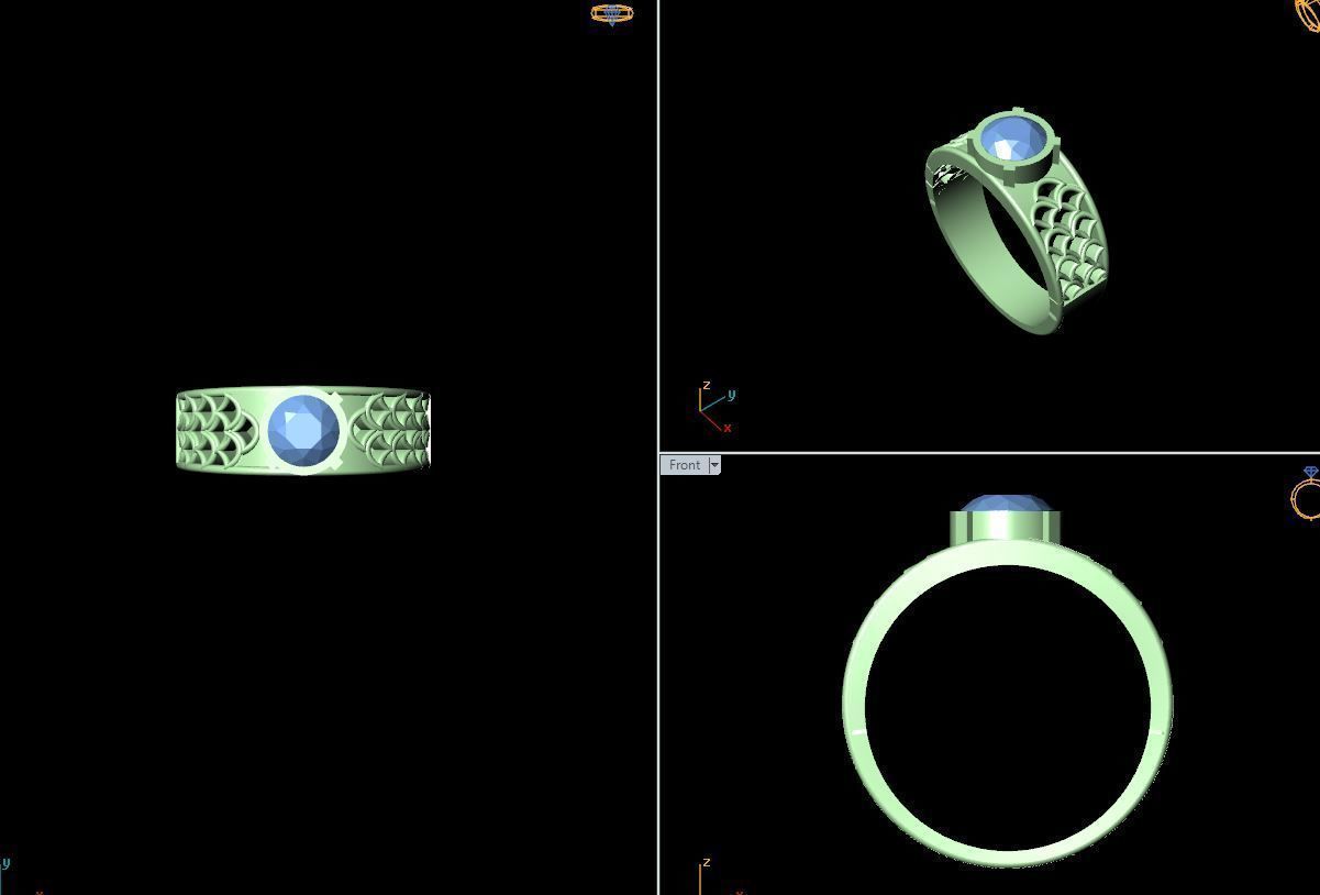 50 SINGLE STONE RING CLOSE SETTING  3D print model_52