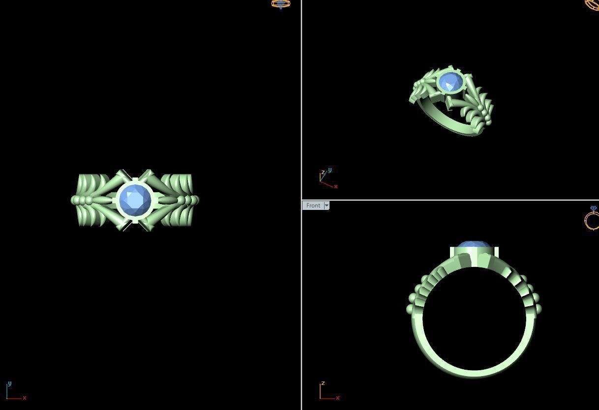 50 SINGLE STONE RING CLOSE SETTING  3D print model_27