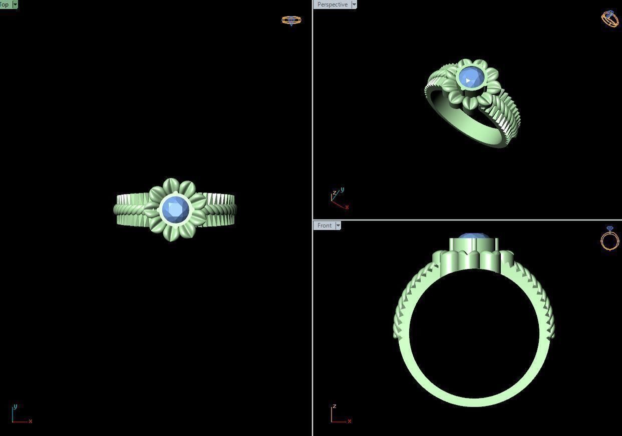 50 SINGLE STONE RING CLOSE SETTING  3D print model_30