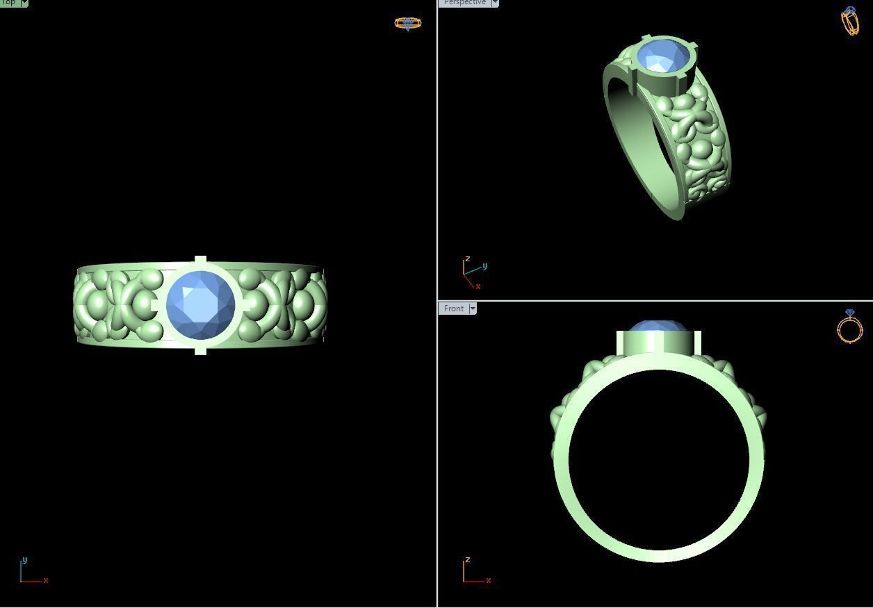 50 SINGLE STONE RING CLOSE SETTING  3D print model_38