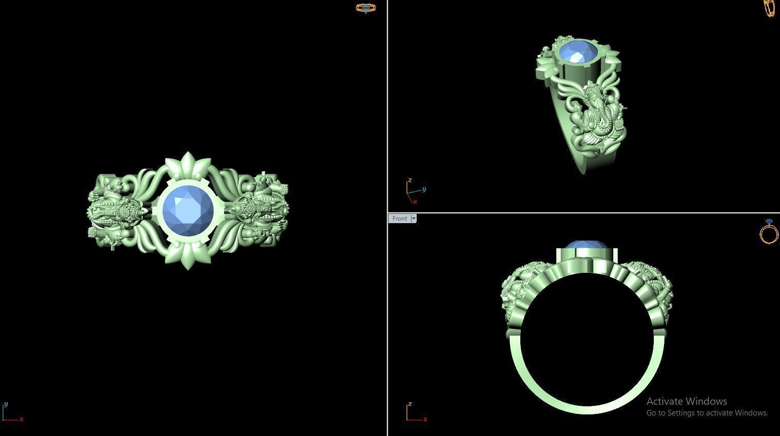 50 SINGLE STONE RING CLOSE SETTING  3D print model_8