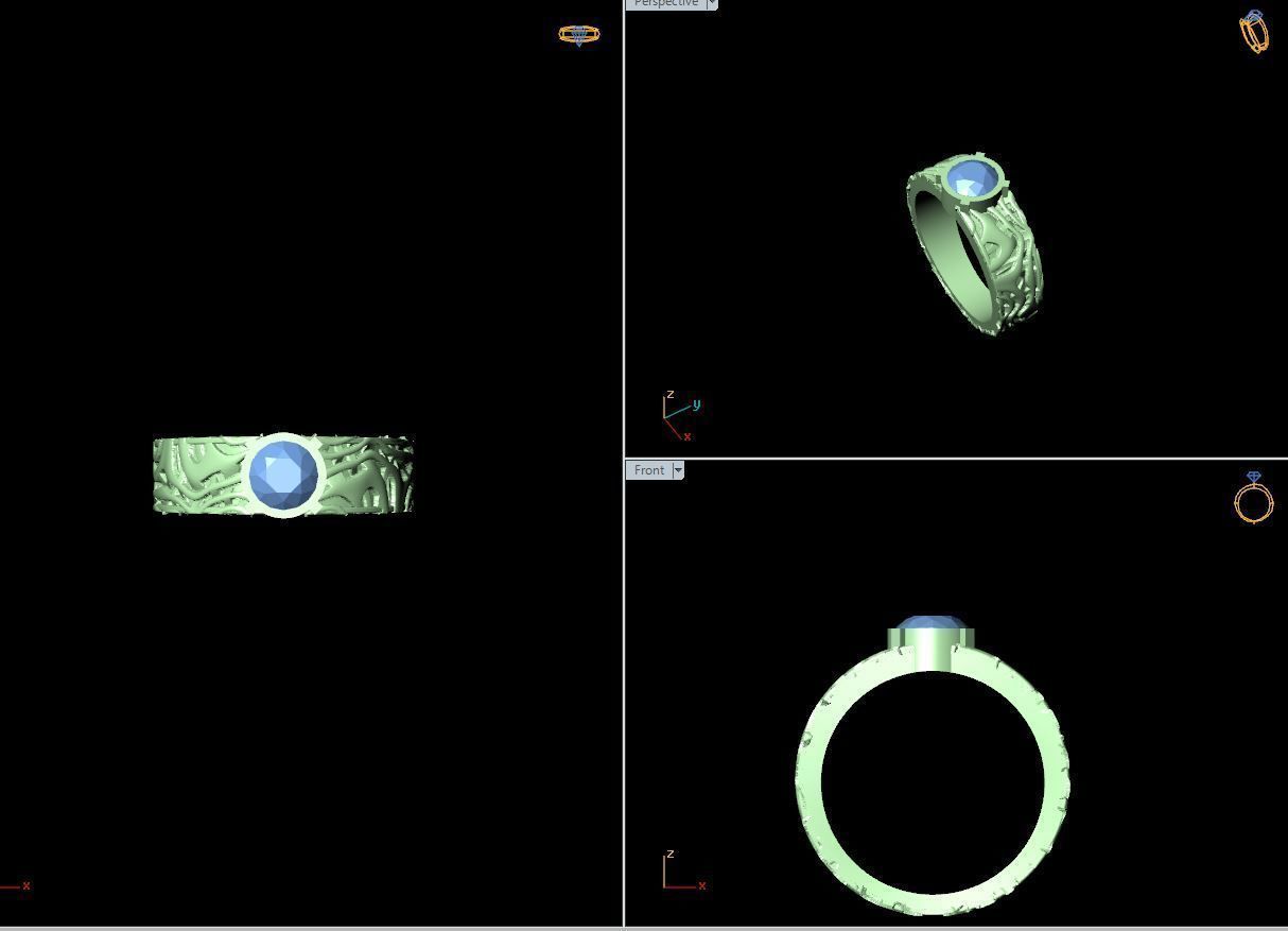 50 SINGLE STONE RING CLOSE SETTING  3D print model_43