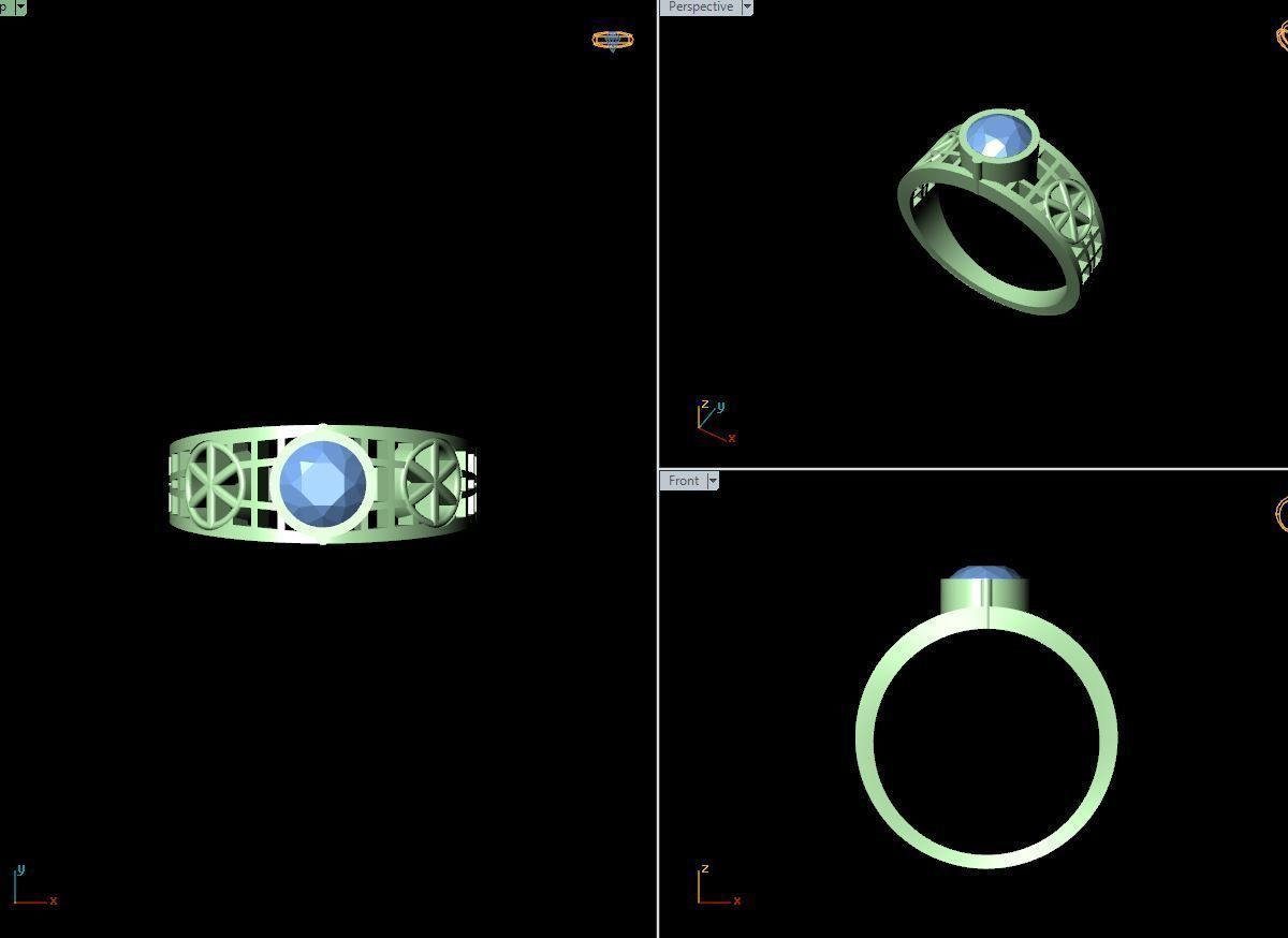 50 SINGLE STONE RING CLOSE SETTING  3D print model_24