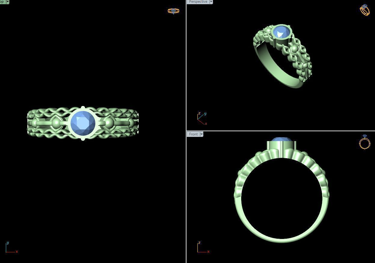 50 SINGLE STONE RING CLOSE SETTING  3D print model_49