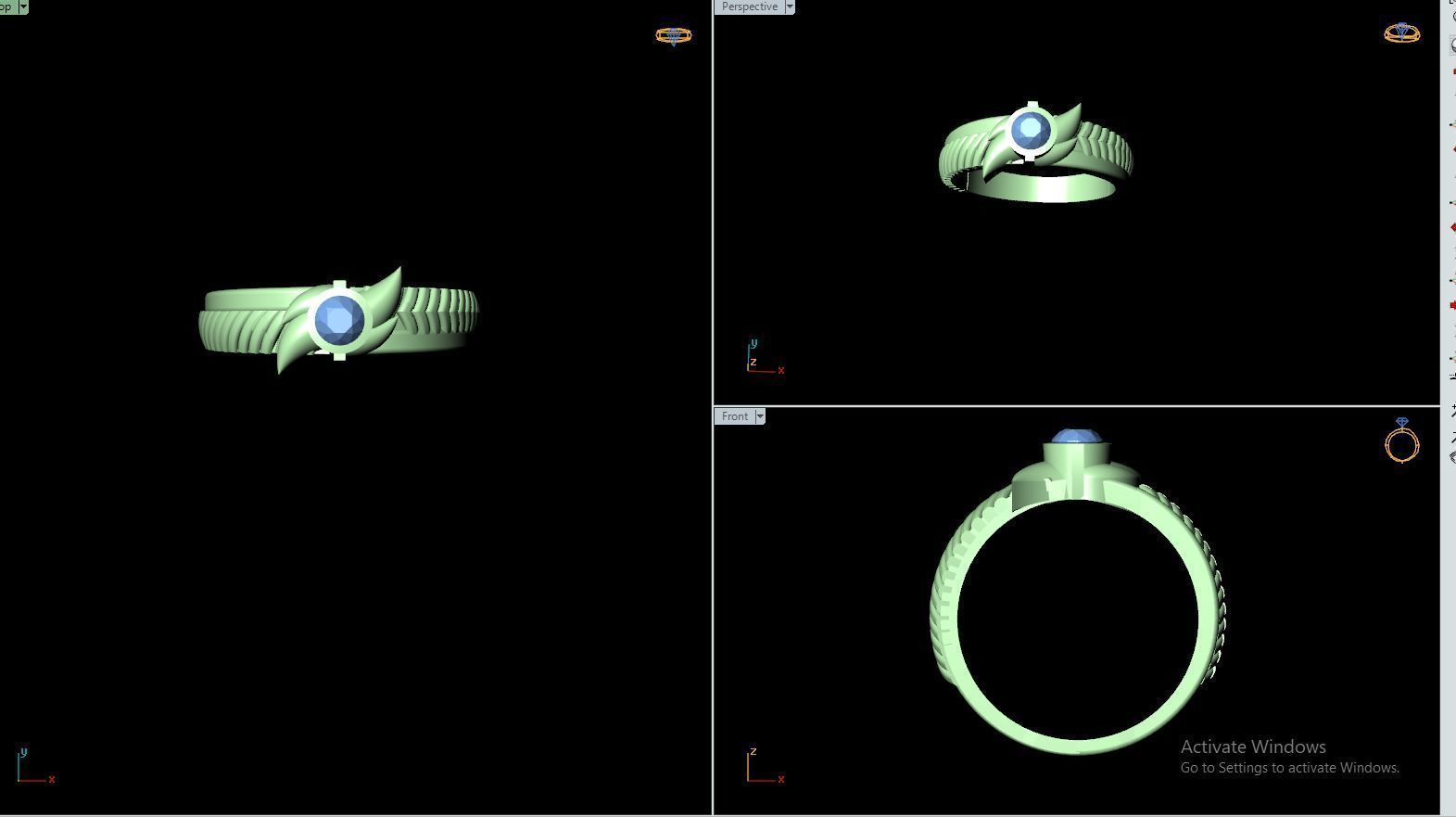 50 SINGLE STONE RING CLOSE SETTING  3D print model_56