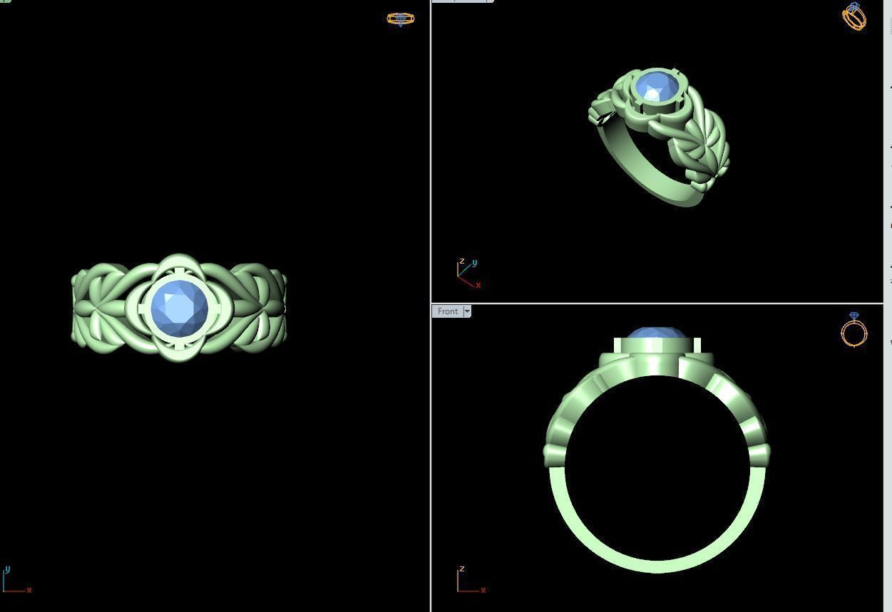 50 SINGLE STONE RING CLOSE SETTING  3D print model_51
