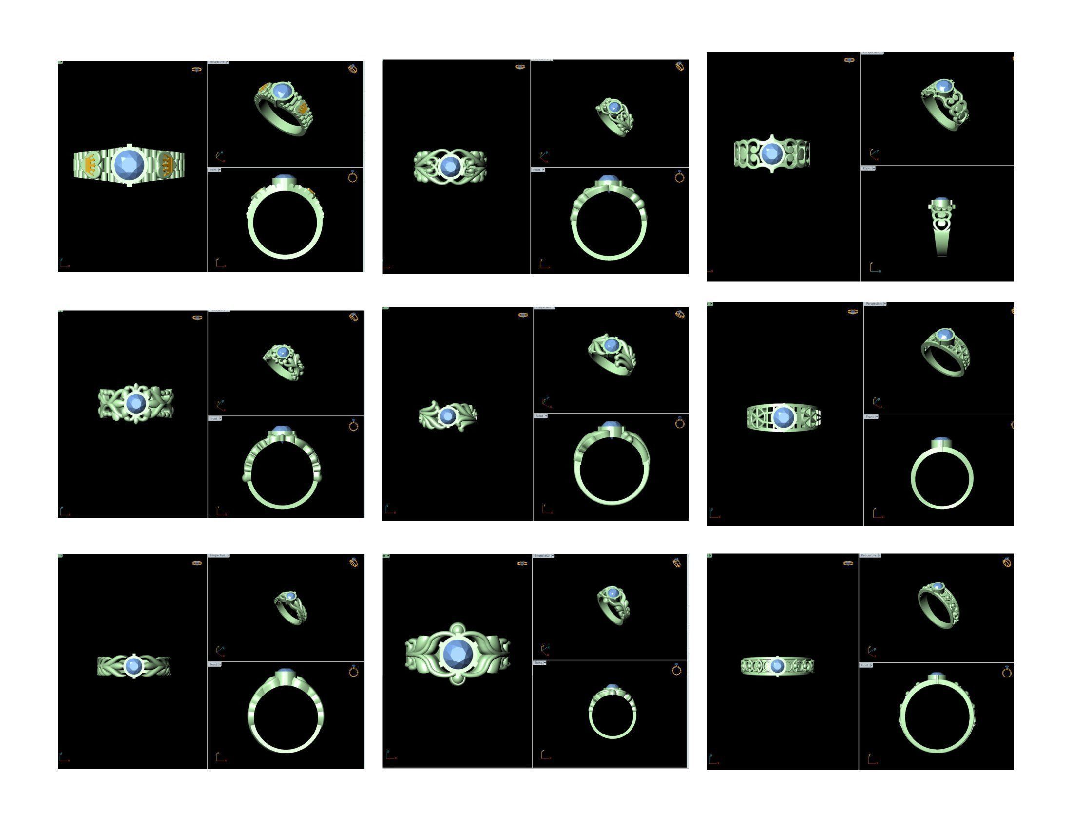 50 SINGLE STONE RING CLOSE SETTING  3D print model_1