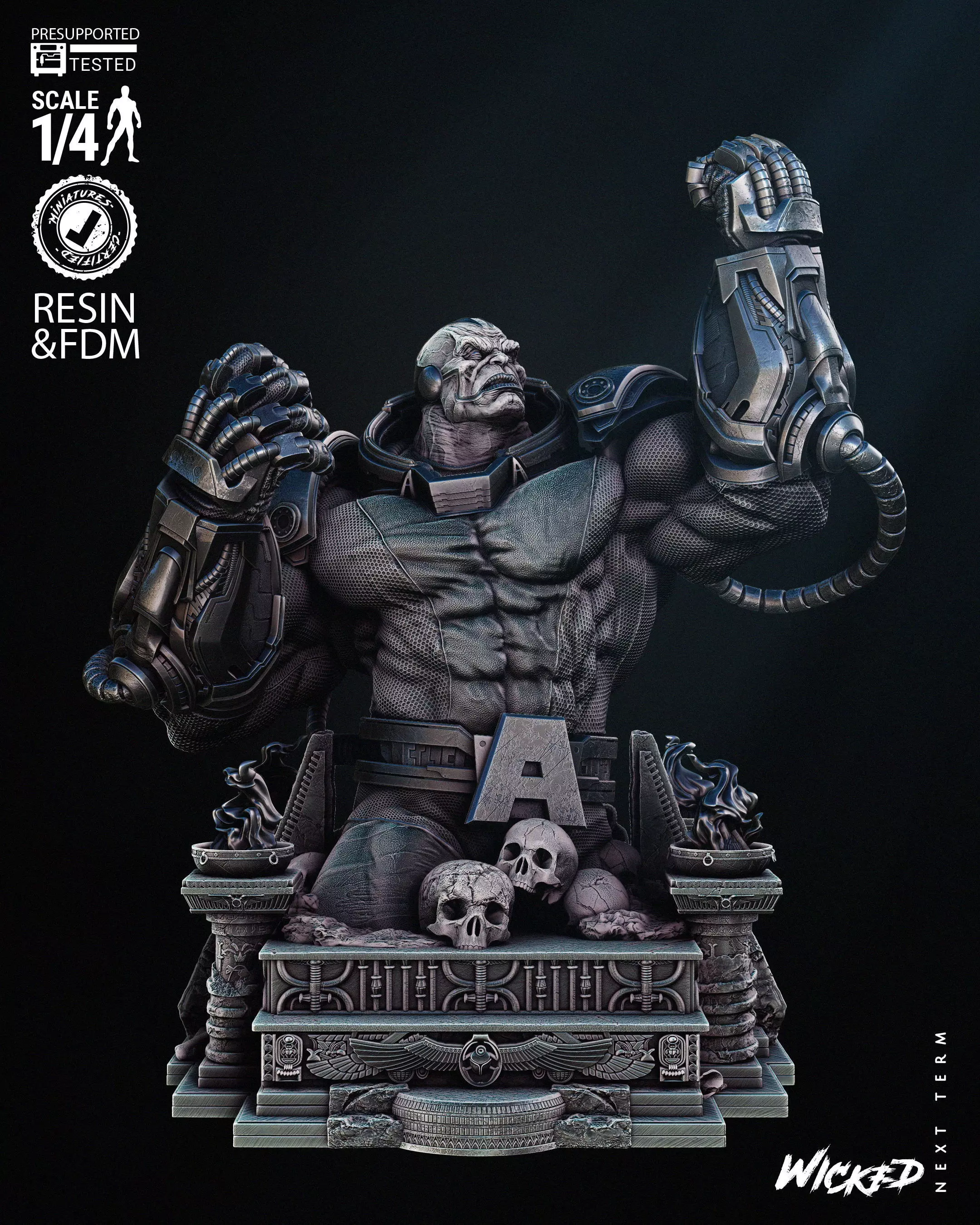 Wicked Marvel Apocalypse Bust Tested for 3D printing 3D print model_0