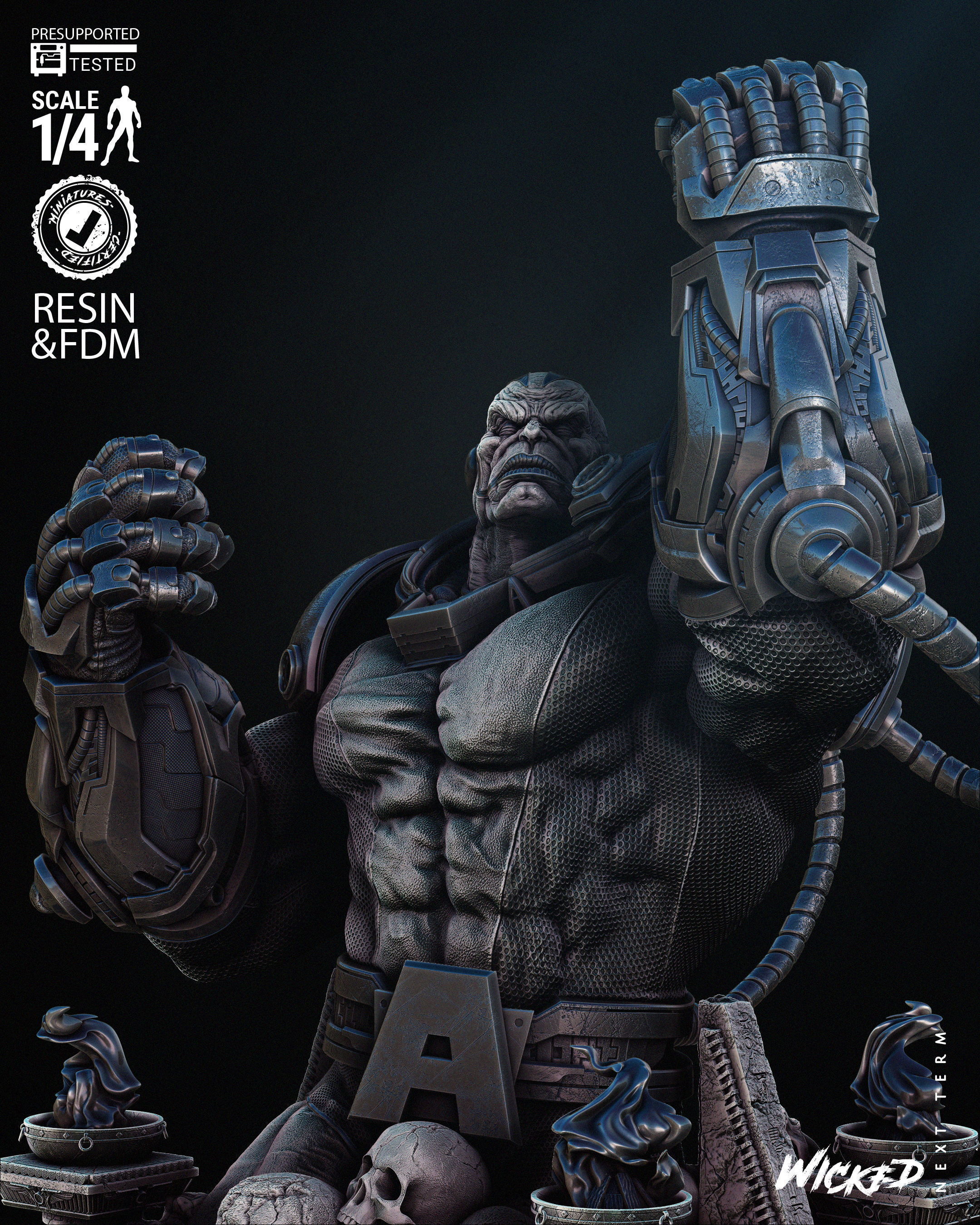 Wicked Marvel Apocalypse Bust Tested for 3D printing 3D print model_27