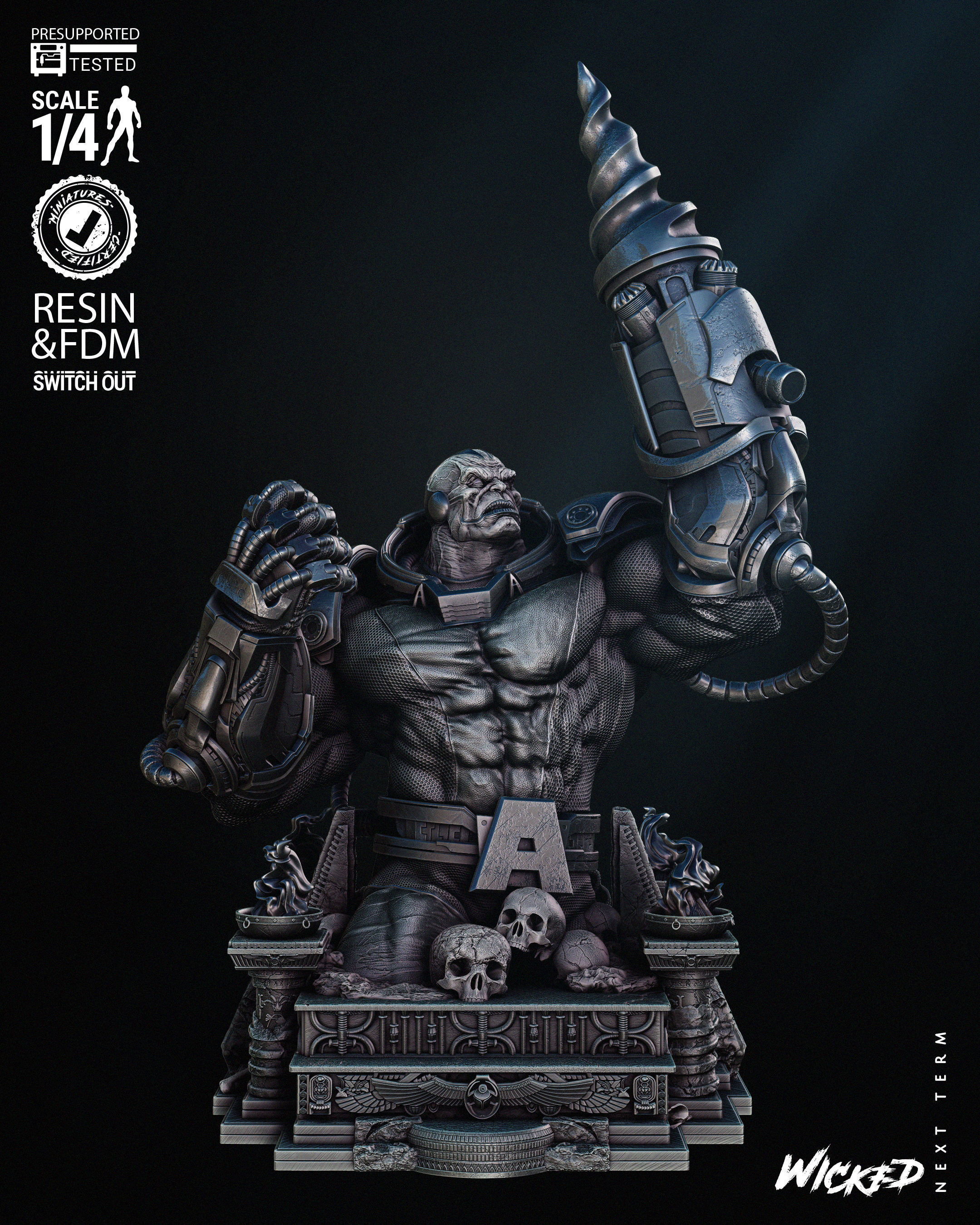 Wicked Marvel Apocalypse Bust Tested for 3D printing 3D print model_12