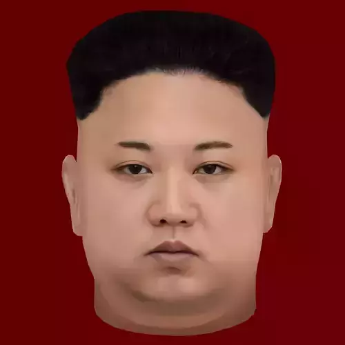 Low Poly Head of the President - Kim Jong Un
