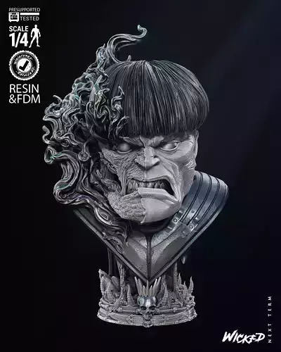 Wicked Marvel War Bust Tested for 3D printing 3D print model