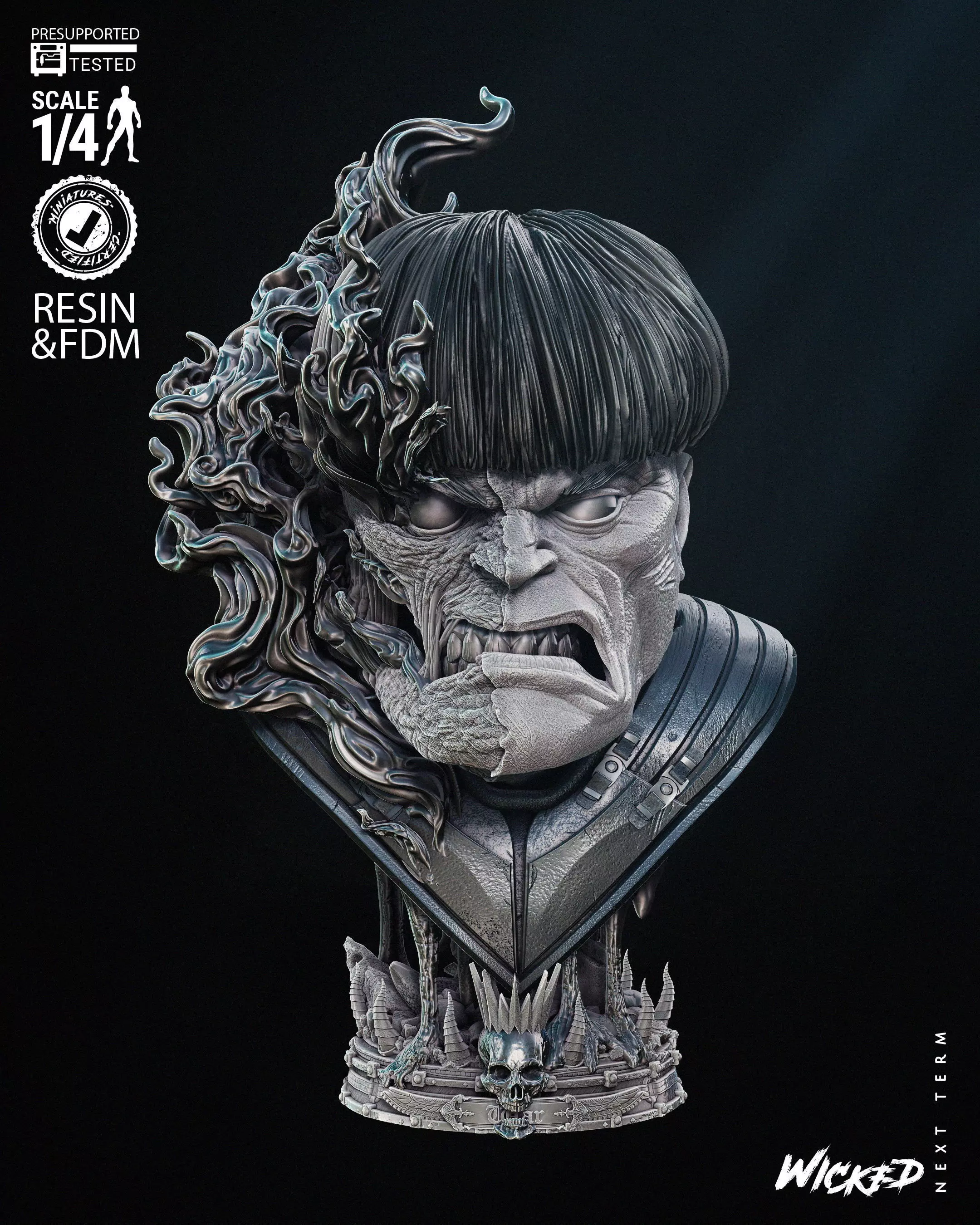 Wicked Marvel War Bust Tested for 3D printing 3D print model