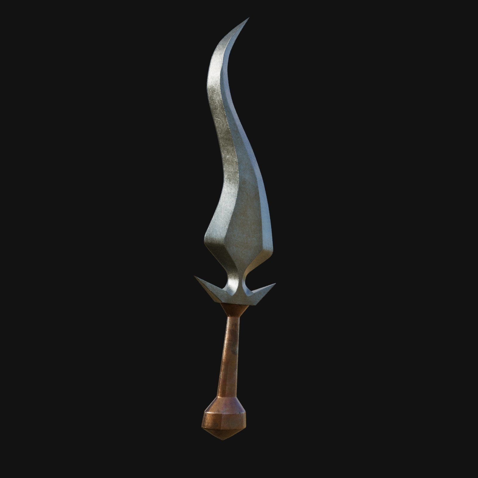 Frostbite Blade Icy 3D Model Dagger for Digital Assassins 3D model_3