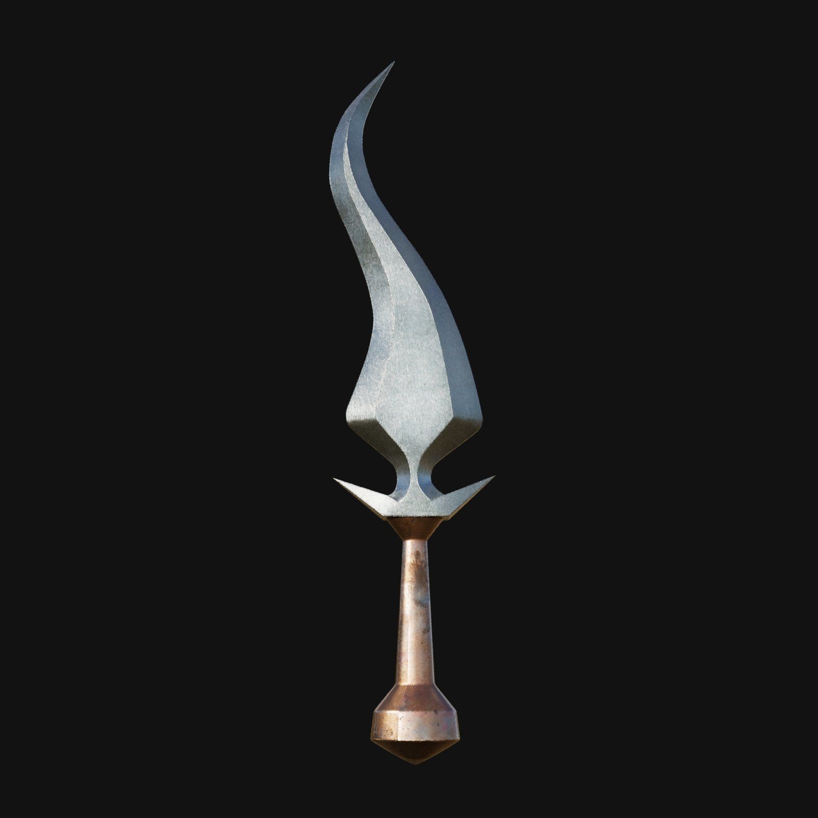 Frostbite Blade Icy 3D Model Dagger for Digital Assassins 3D model_2