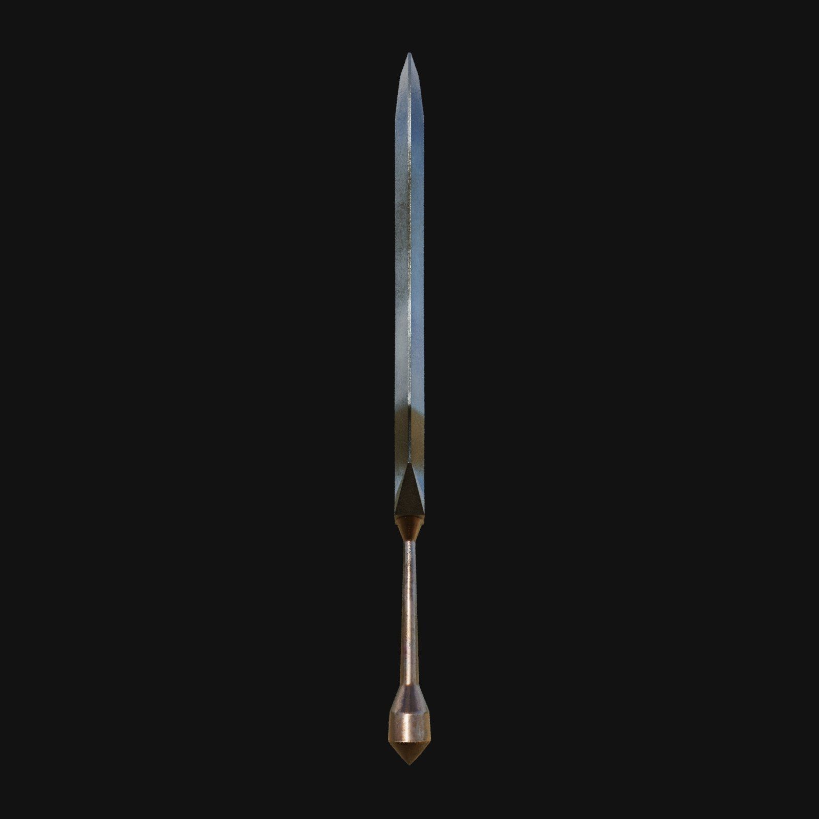 Frostbite Blade Icy 3D Model Dagger for Digital Assassins 3D model_4