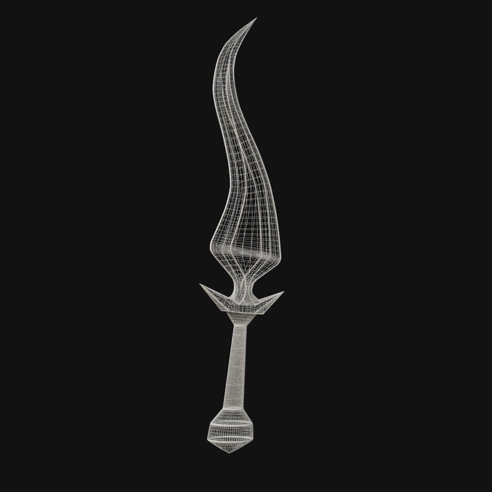 Frostbite Blade Icy 3D Model Dagger for Digital Assassins 3D model_5