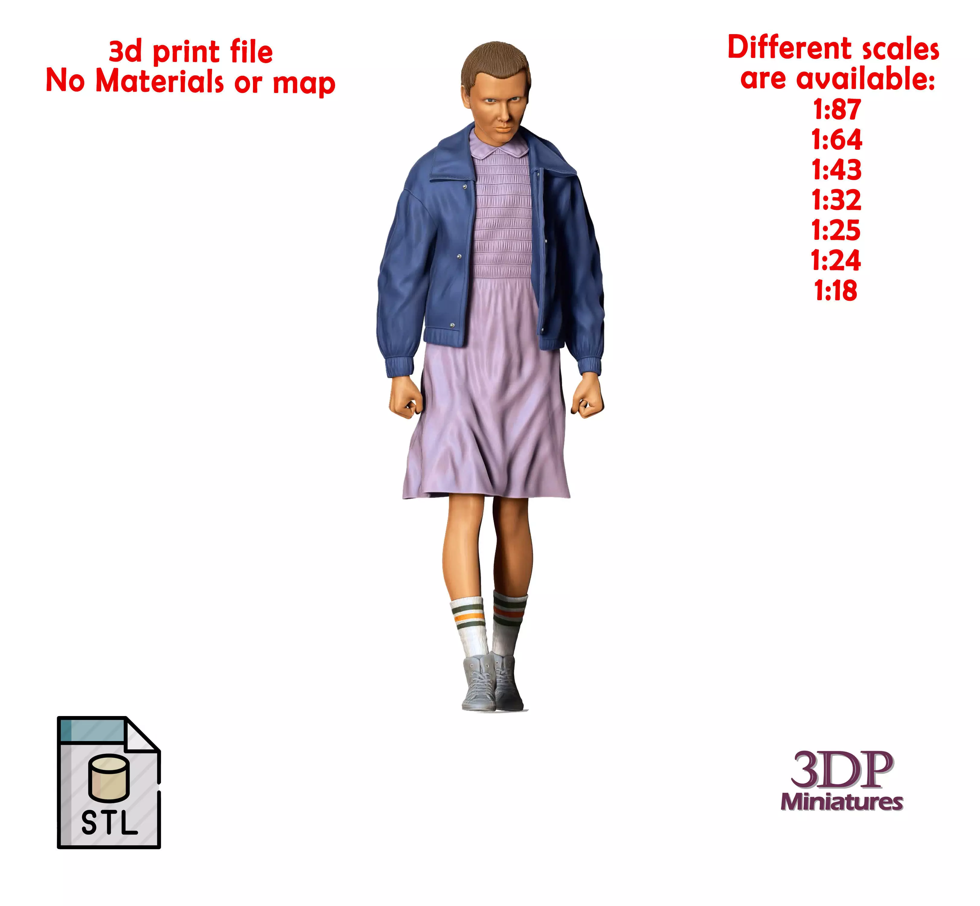 N1 Stranger things Millie Brown eleven 3D print model