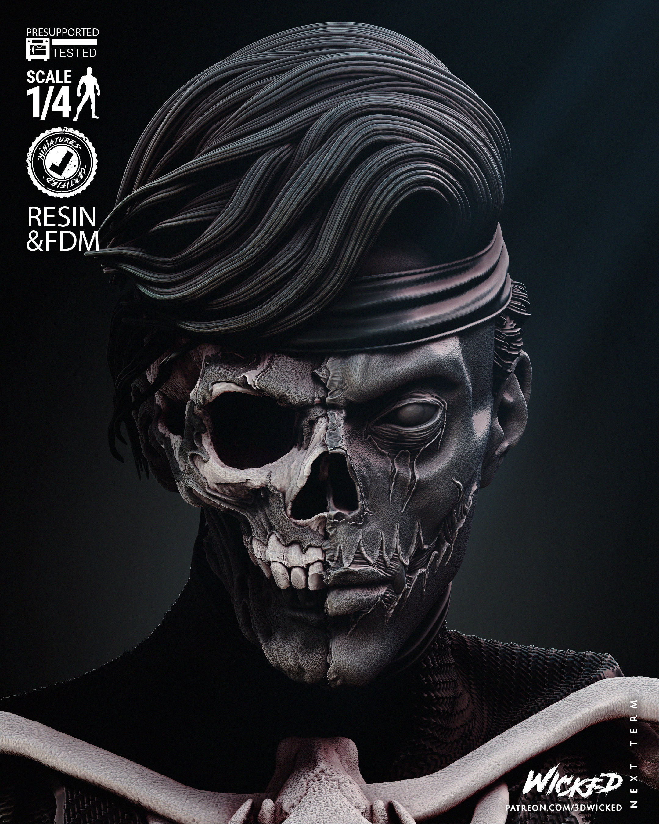 Wicked Marvel Famine Bust Tested for 3D printing 3D print model_54