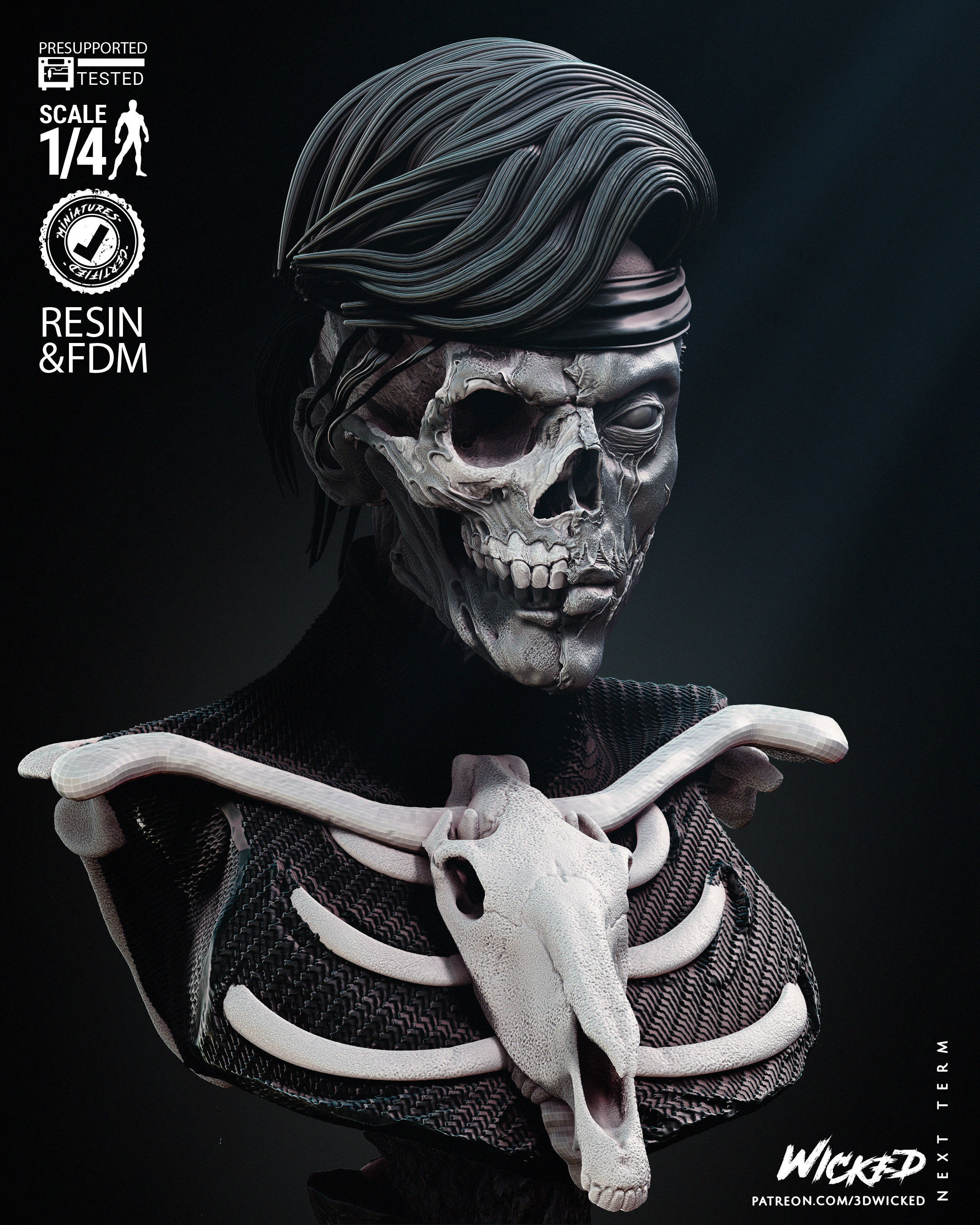 Wicked Marvel Famine Bust Tested for 3D printing 3D print model_32