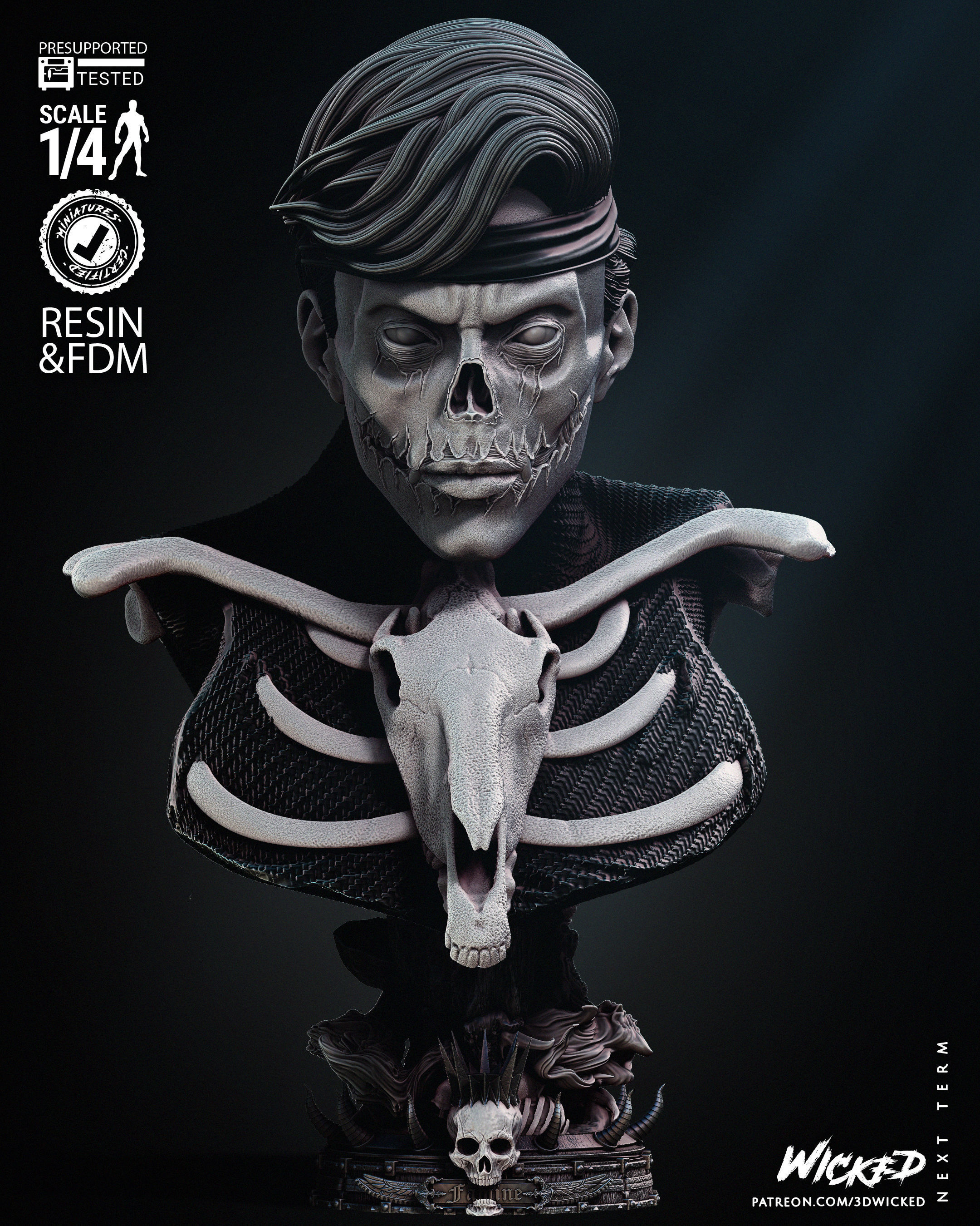 Wicked Marvel Famine Bust Tested for 3D printing 3D print model_8