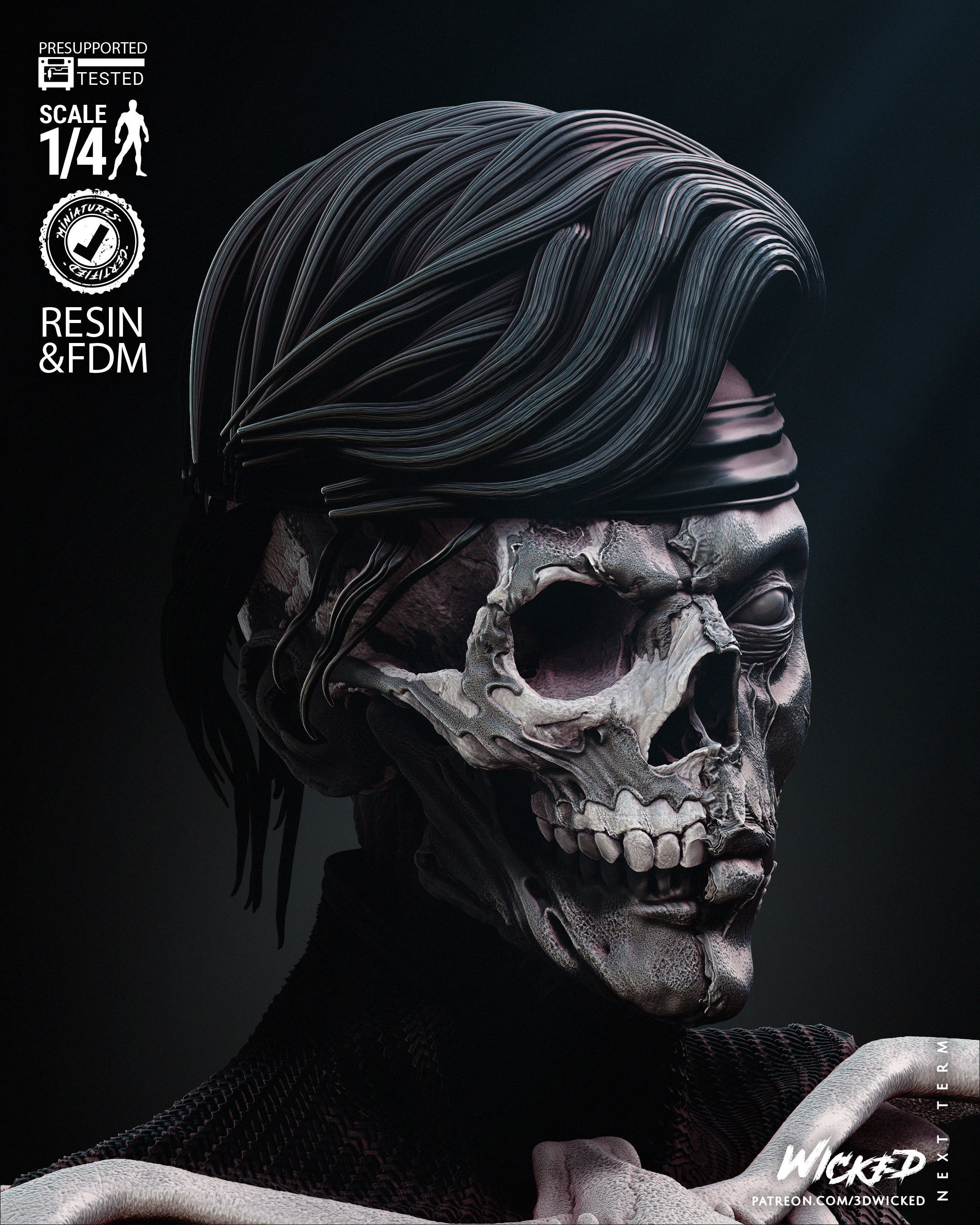 Wicked Marvel Famine Bust Tested for 3D printing 3D print model_63