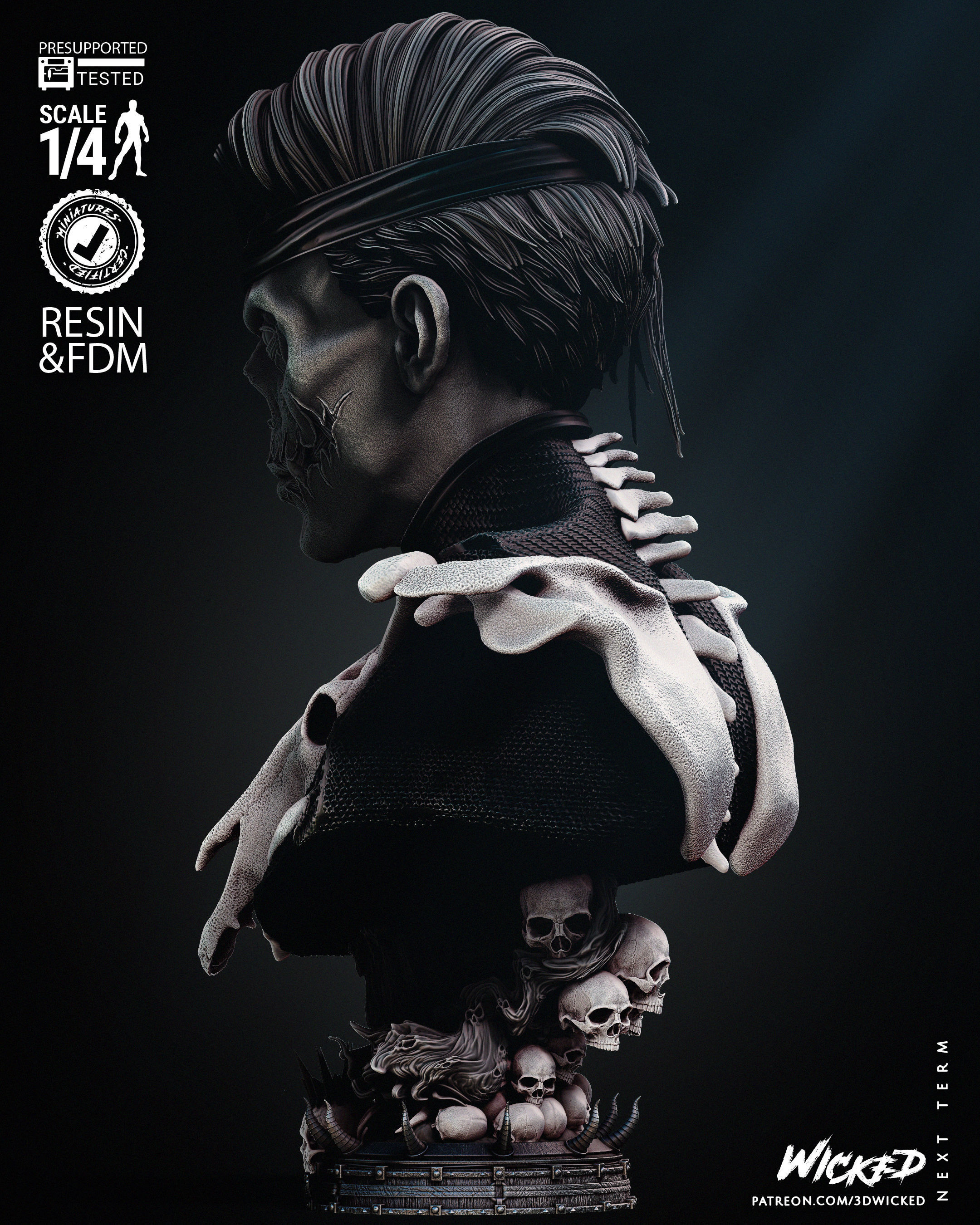 Wicked Marvel Famine Bust Tested for 3D printing 3D print model_22