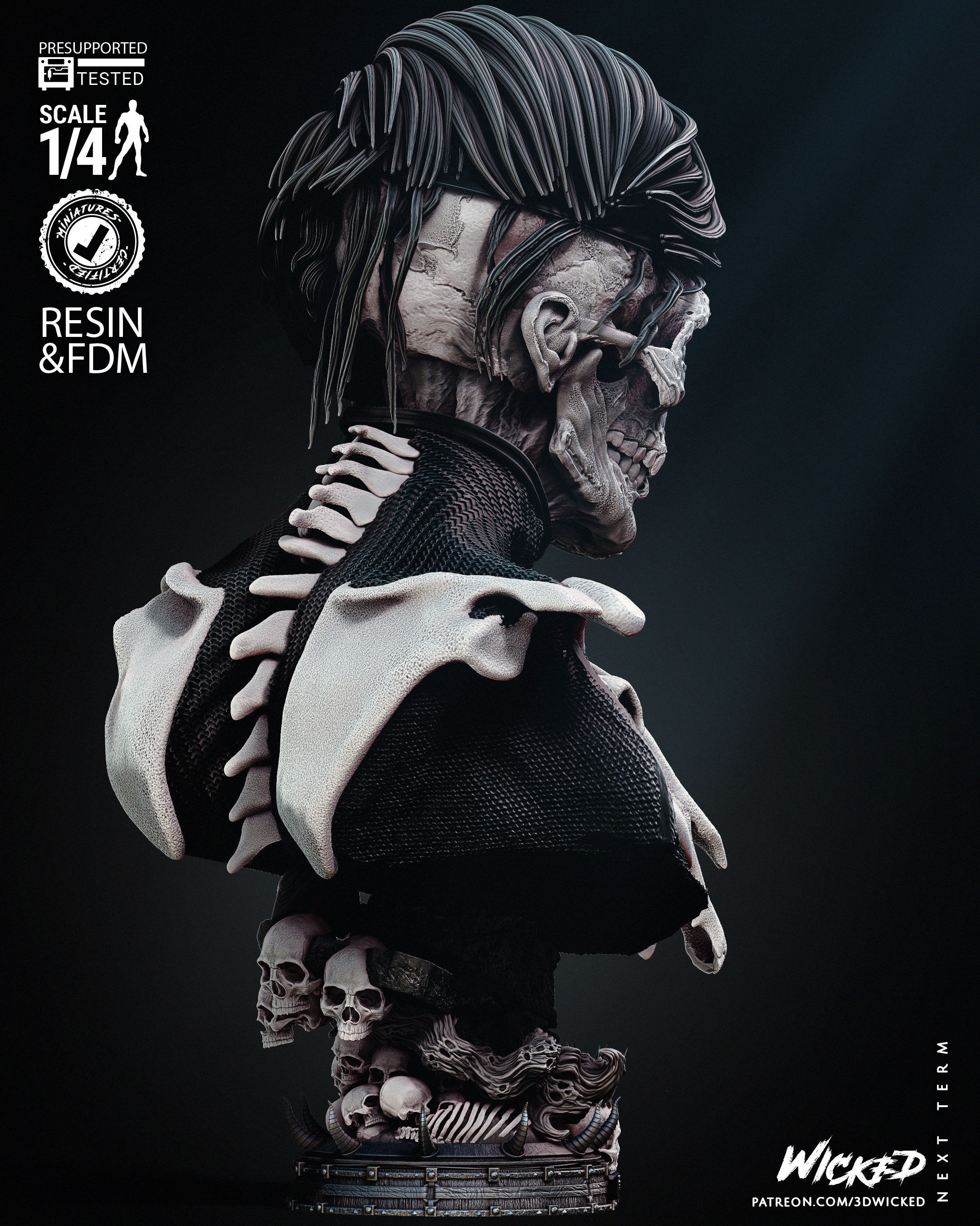 Wicked Marvel Famine Bust Tested for 3D printing 3D print model_16