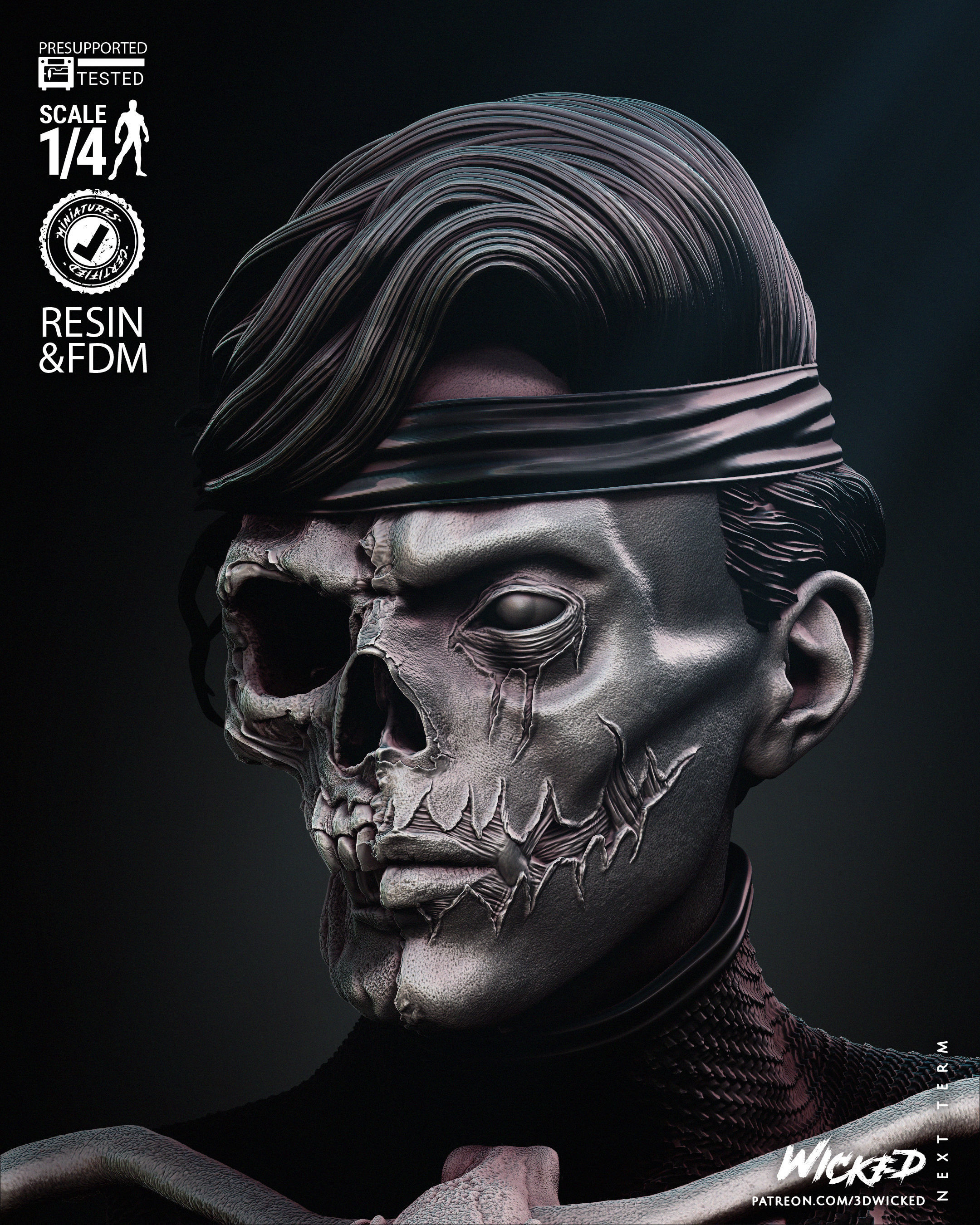 Wicked Marvel Famine Bust Tested for 3D printing 3D print model_59