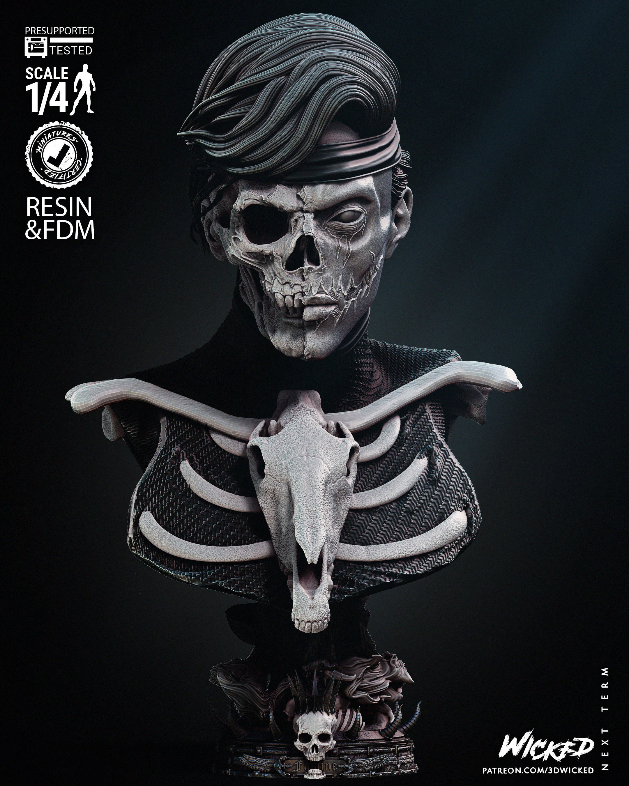 Wicked Marvel Famine Bust Tested for 3D printing 3D print model_3