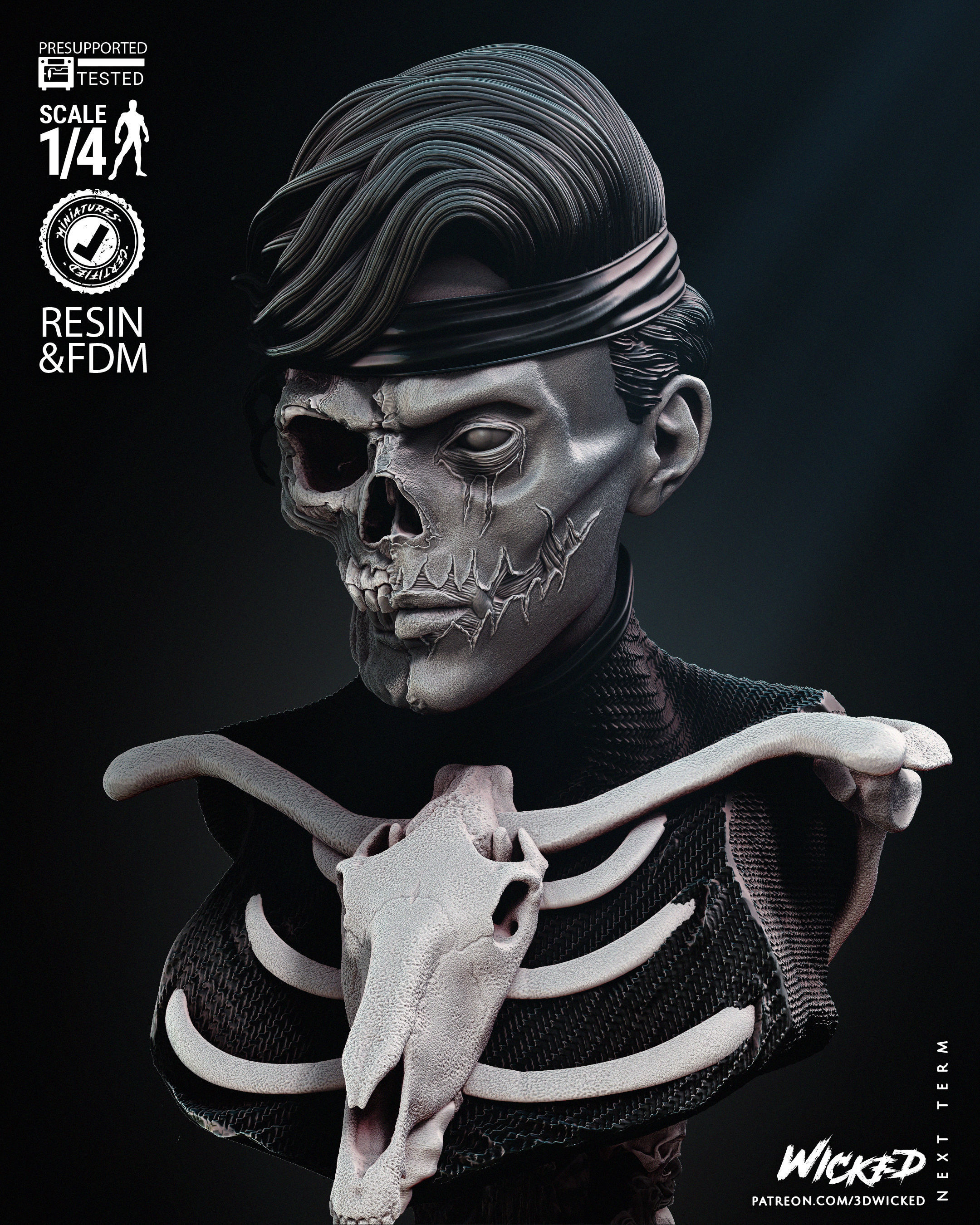 Wicked Marvel Famine Bust Tested for 3D printing 3D print model_25