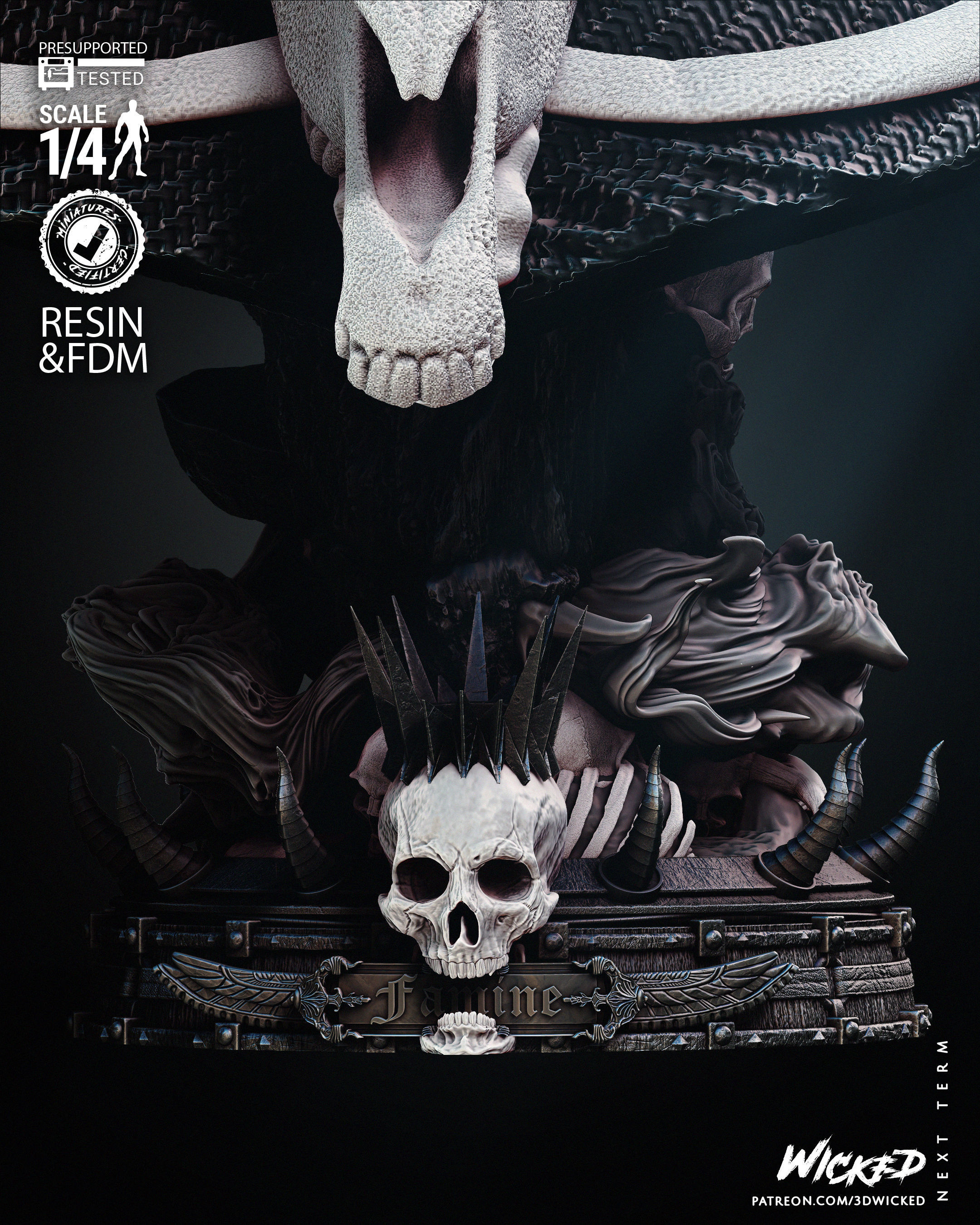 Wicked Marvel Famine Bust Tested for 3D printing 3D print model_49