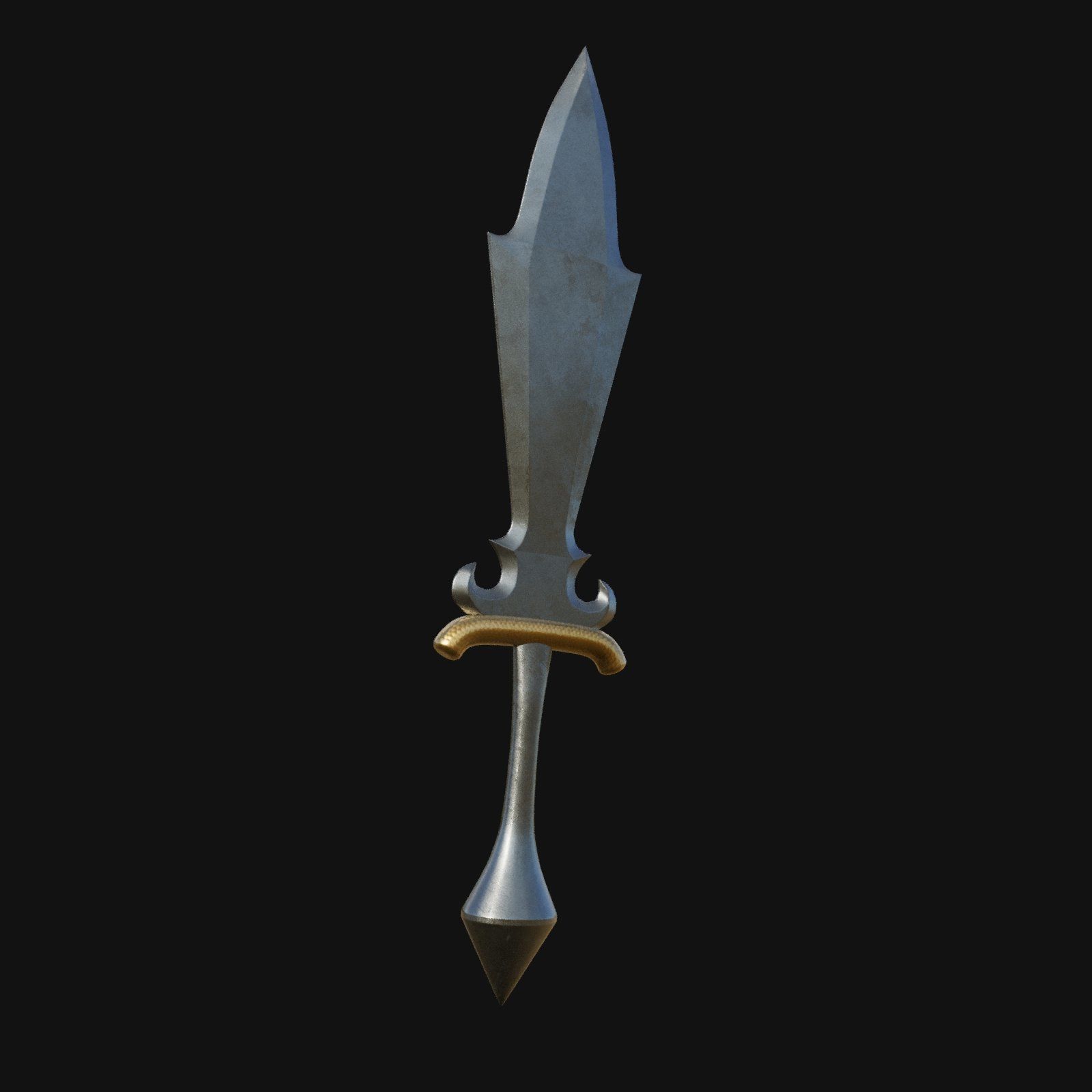 Nocturnal Nightmare Shadowy 3D Model Dagger for Digital Spies 3D model_7