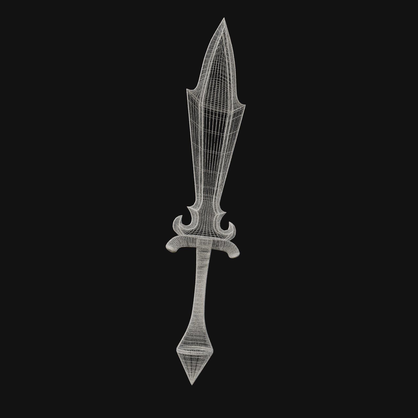 Nocturnal Nightmare Shadowy 3D Model Dagger for Digital Spies 3D model_4